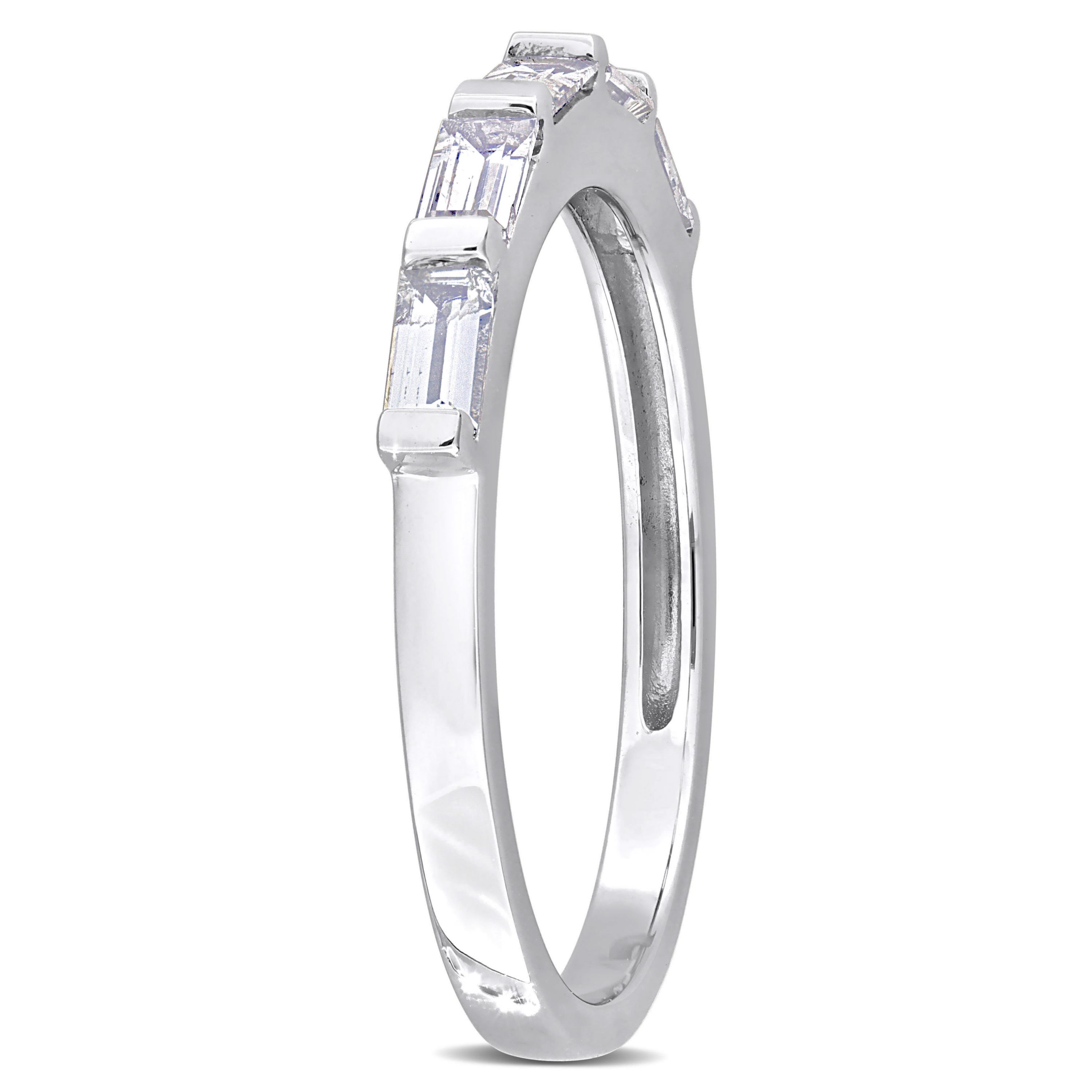 White Sapphire Anniversary Ring in 10K White Gold