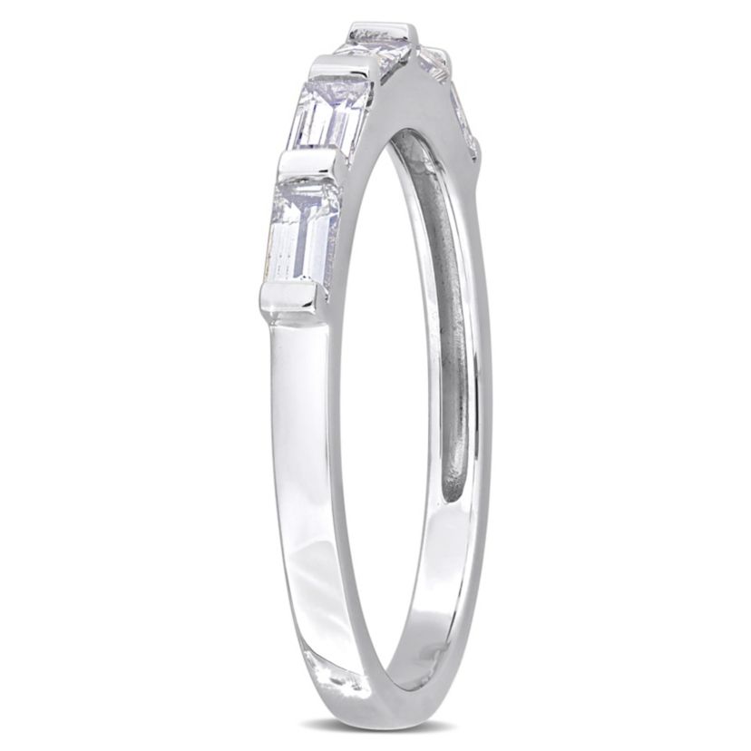 White Sapphire Anniversary Ring in 10K White Gold