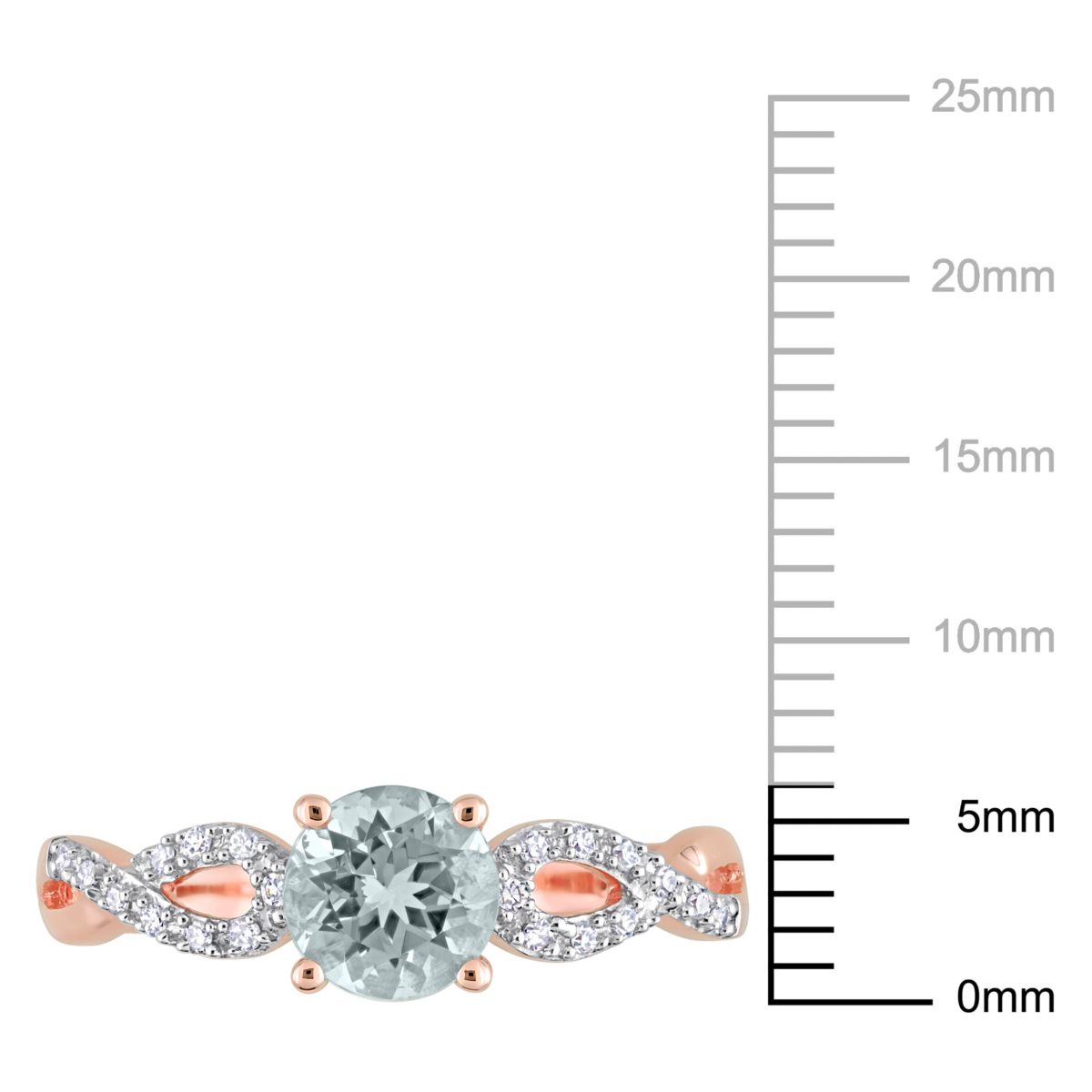 Aquamarine and 1/10 ct. t.w. Diamond Infinity Ring in 10K Rose Gold