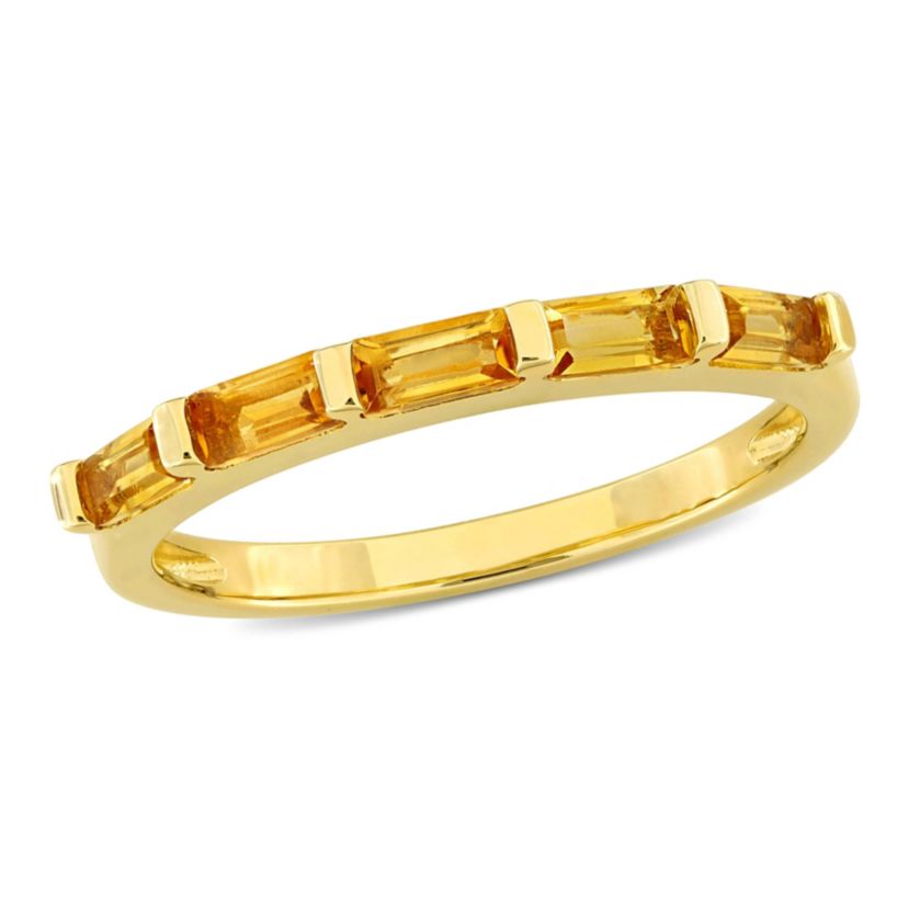 Citrine Anniversary Ring in 10K Yellow Gold