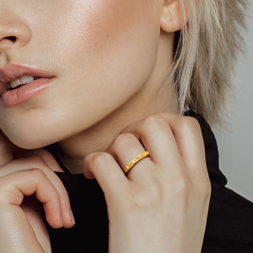 Citrine Anniversary Ring in 10K Yellow Gold
