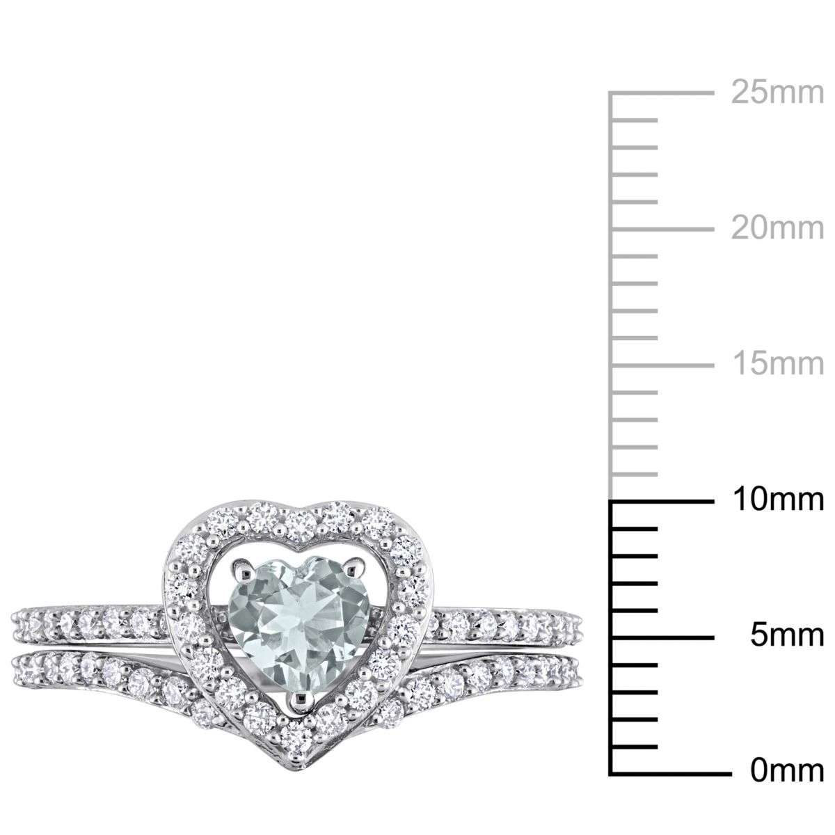 Aquamarine and 1/2 ct. t.w. Diamond Bridal Ring Set in 10K White Gold