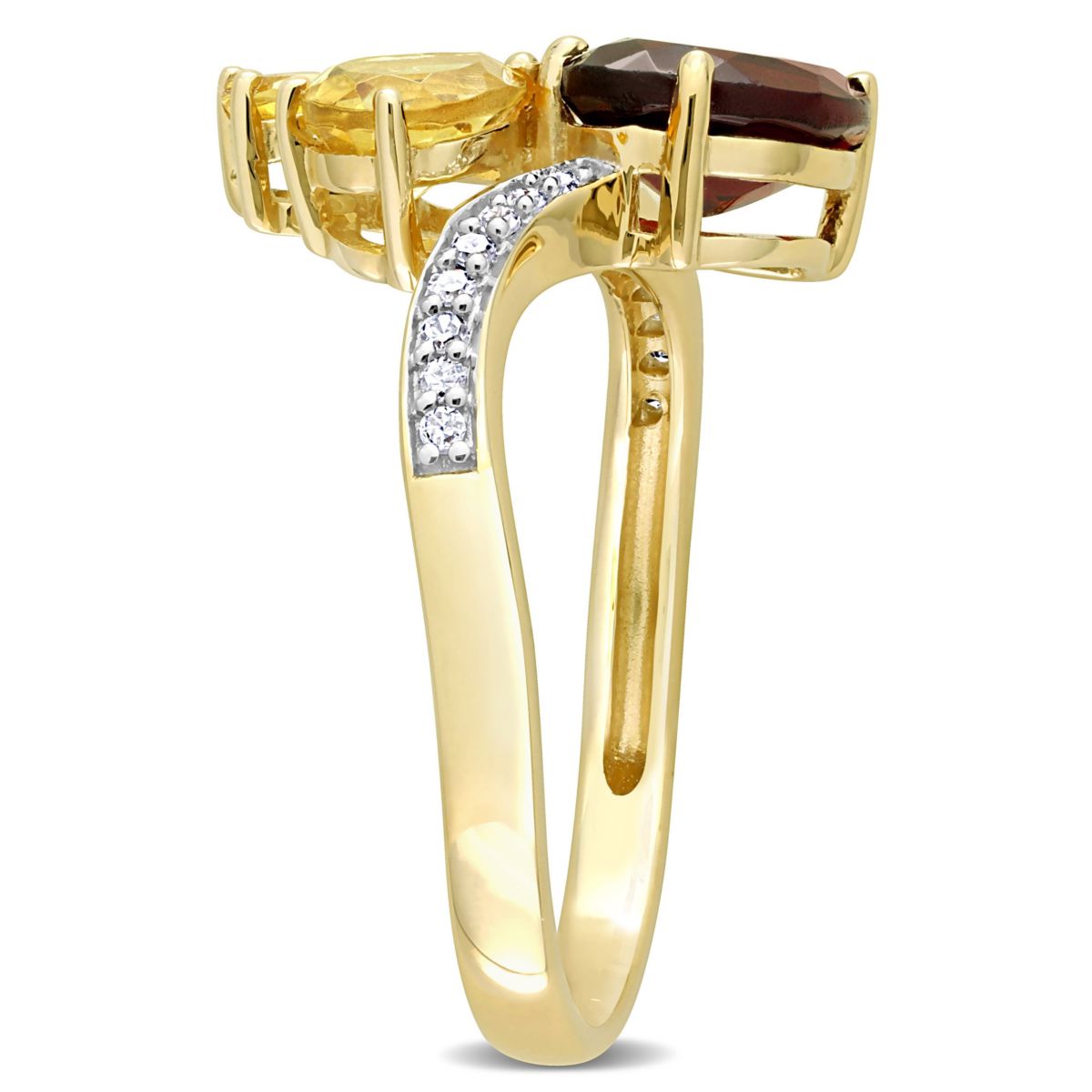 Belk & Co. Garnet and Citrine with 1/10 ct. t.w. Diamond Toi et Moi ...