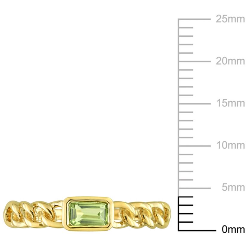 Peridot Interlocking Design Ring in 14K Yellow Gold