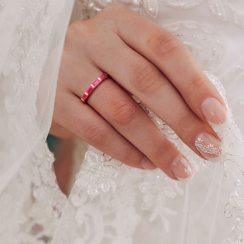 Ruby Anniversary Ring in 10K Yellow Gold