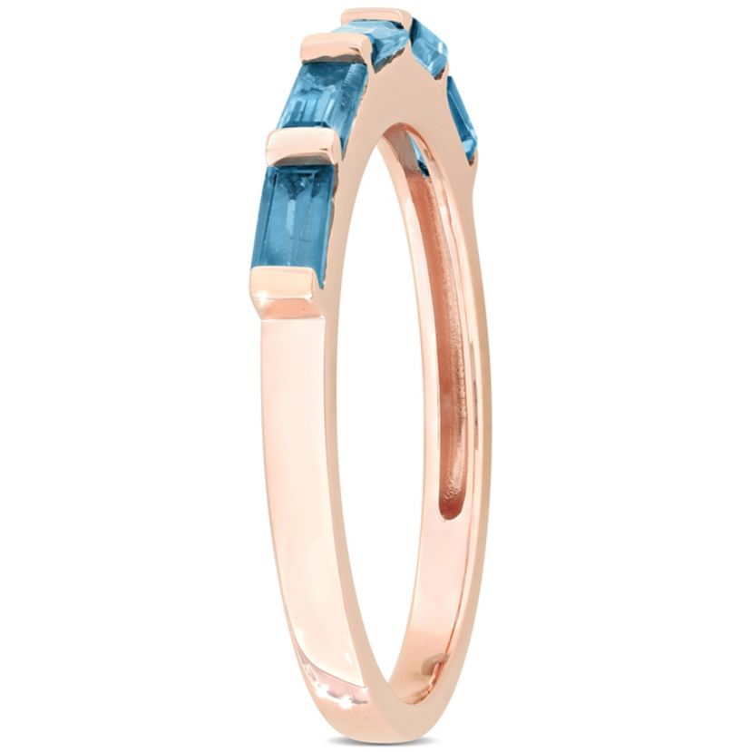 London Blue Topaz Anniversary Ring in 10K Rose Gold