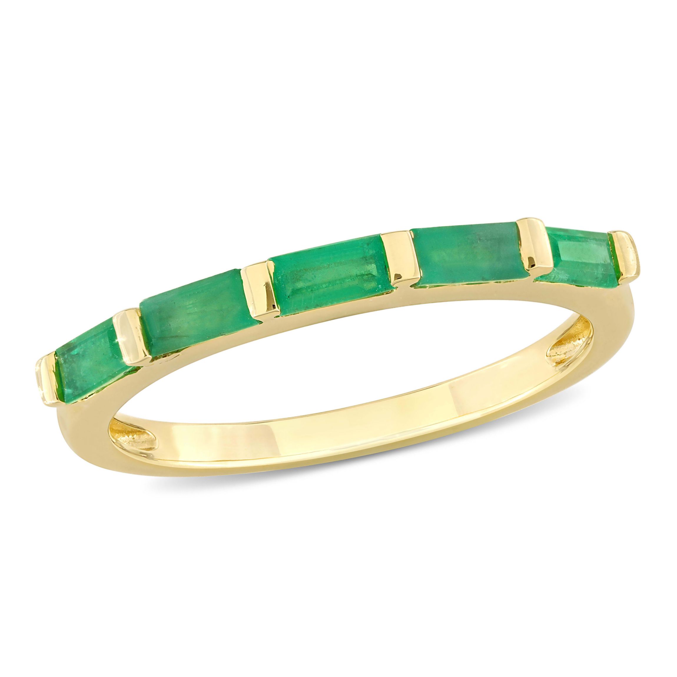 Emerald Anniversary Ring in 10K Yellow Gold