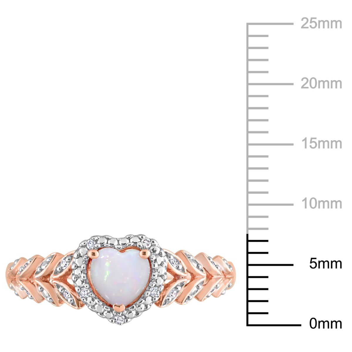 Opal and Diamond Accent Halo Ring in 10K Rose Gold