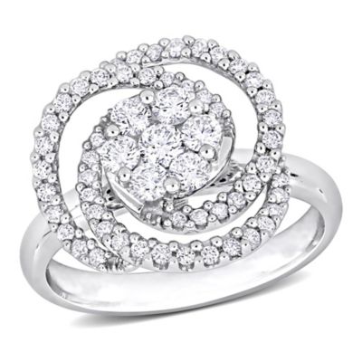 Belk & Co 3/4 ct. t.w. Diamond Swirl Vintage Ring in 14K Yellow Gold, White, 7