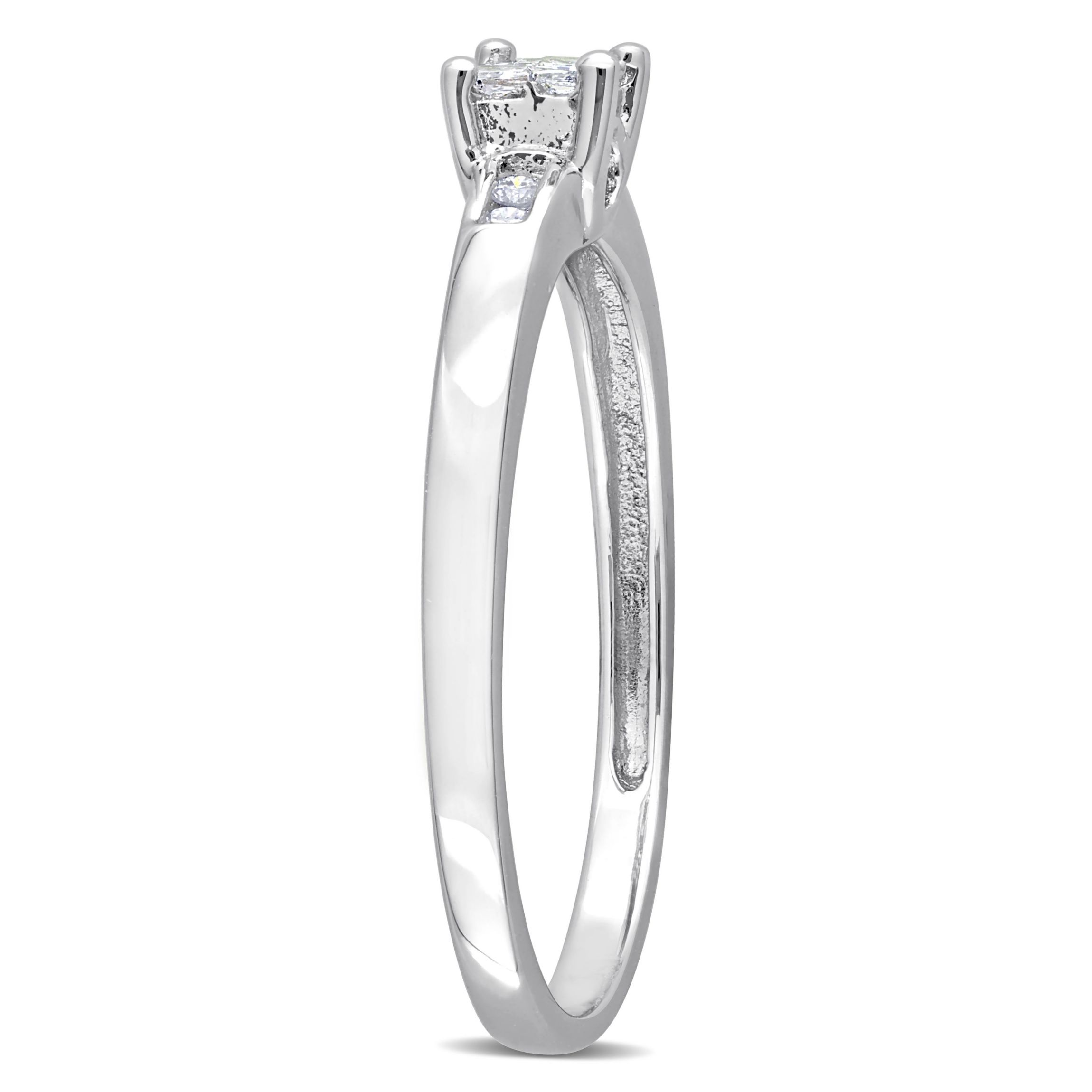 1/8 ct. t.w. Diamond Quad Engagement Ring in Sterling Silver