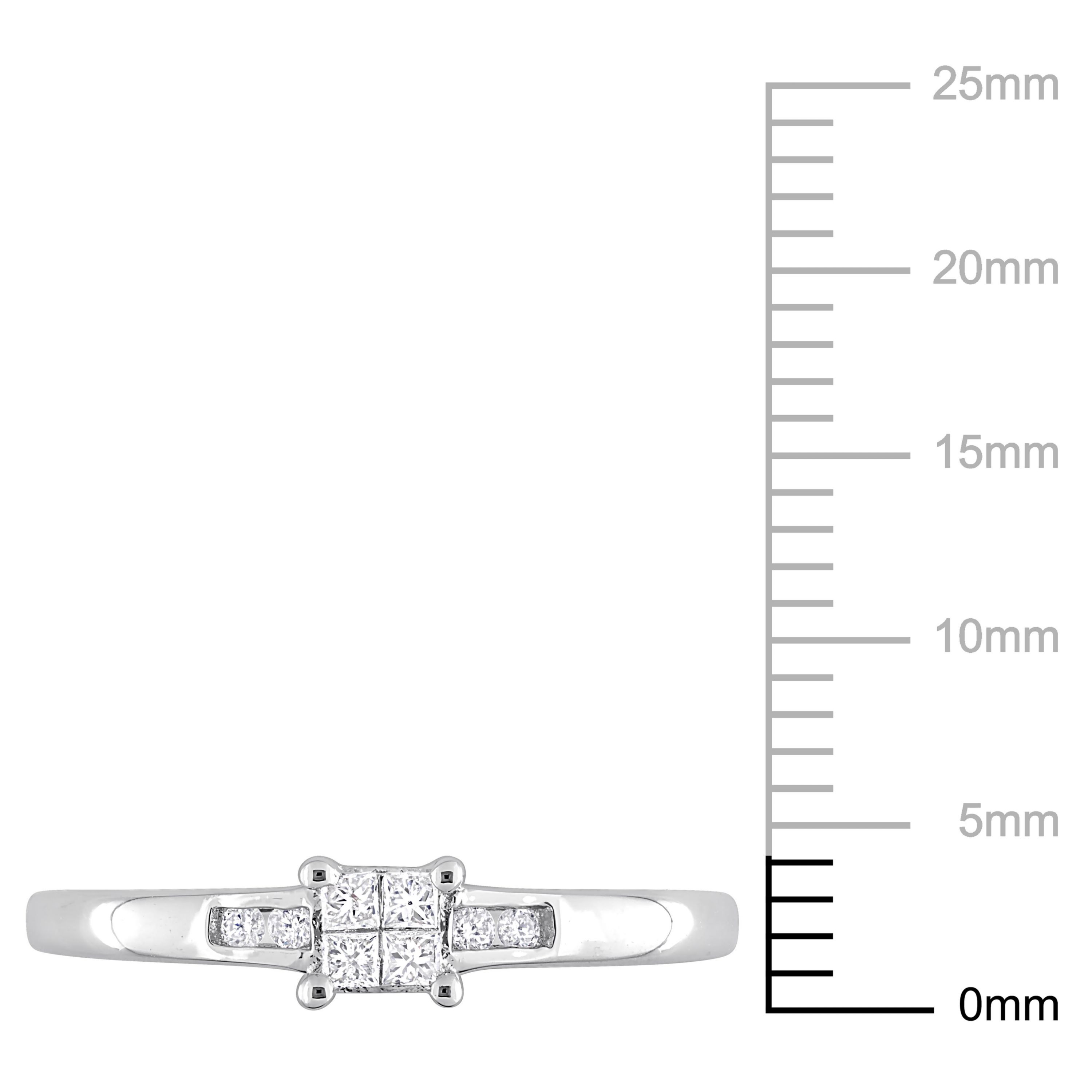1/8 ct. t.w. Diamond Quad Engagement Ring in Sterling Silver