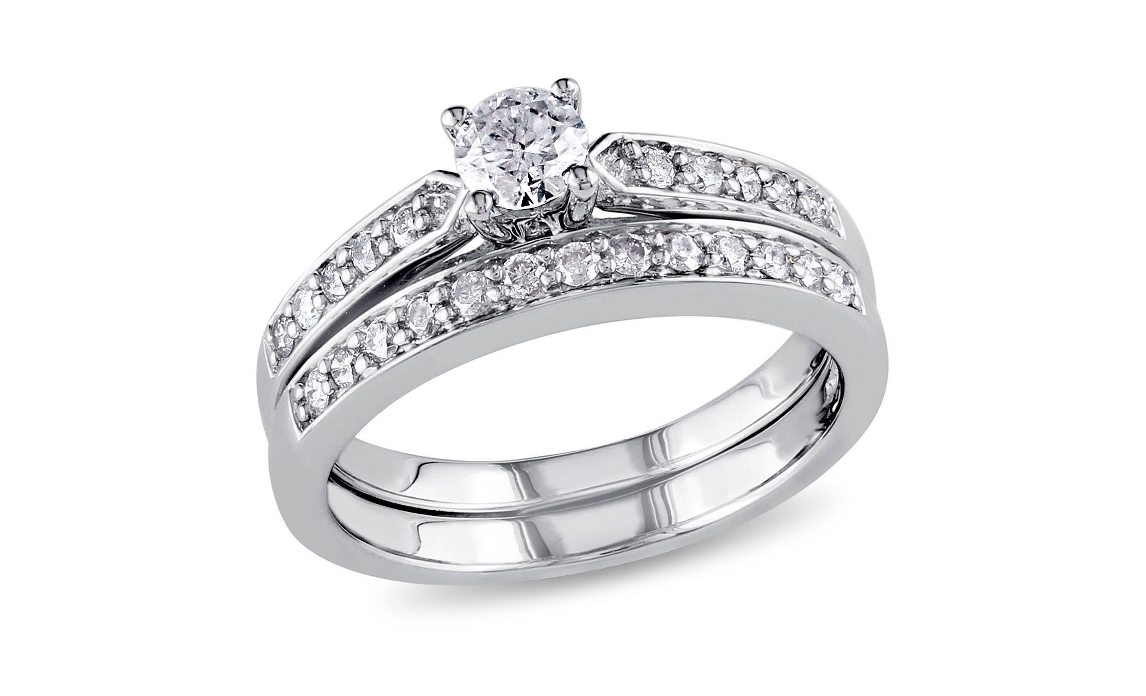 1/2 ct. t.w. Diamond Bridal Ring Set in Sterling Silver