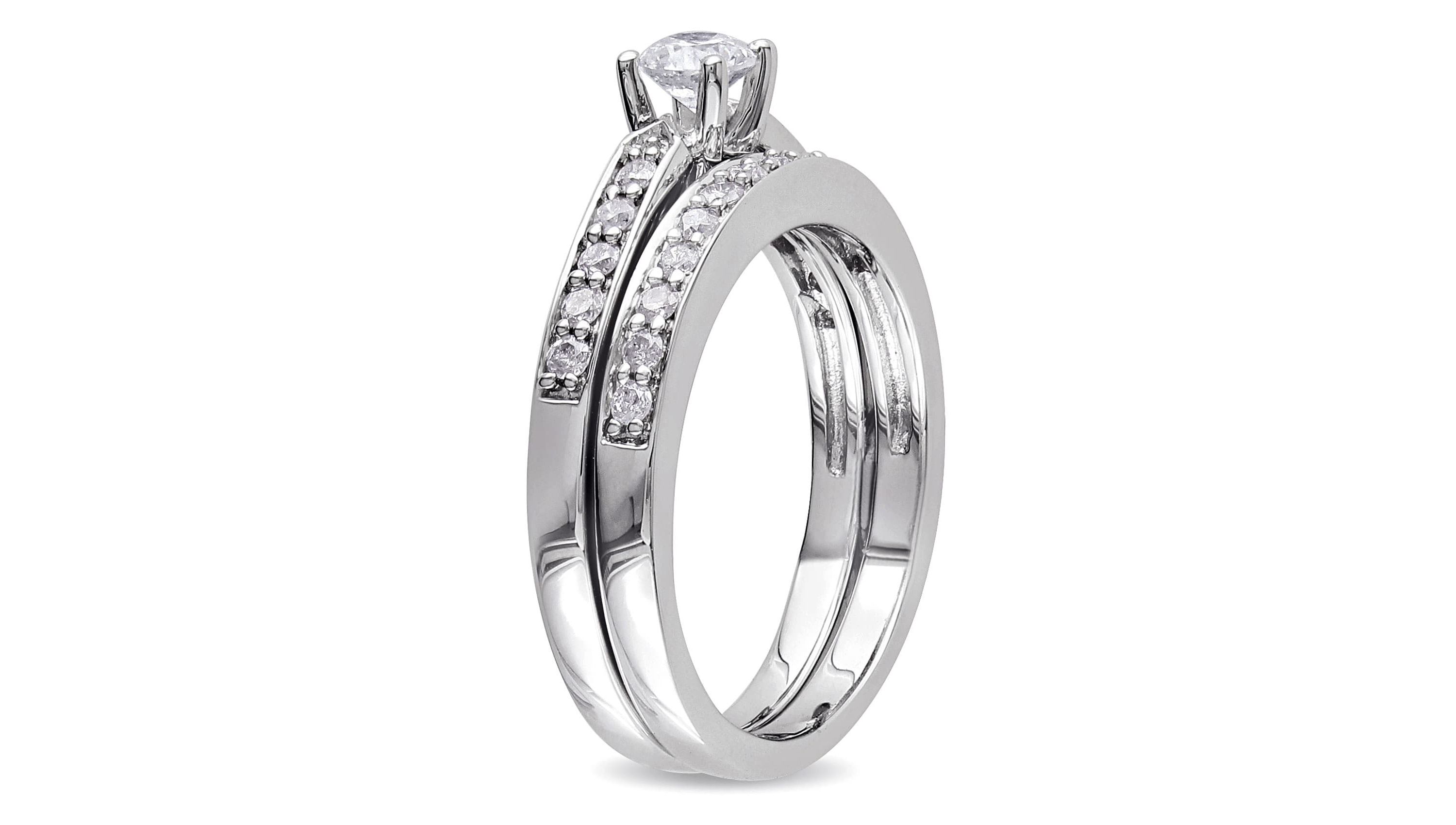 1/2 ct. t.w. Diamond Bridal Ring Set in Sterling Silver