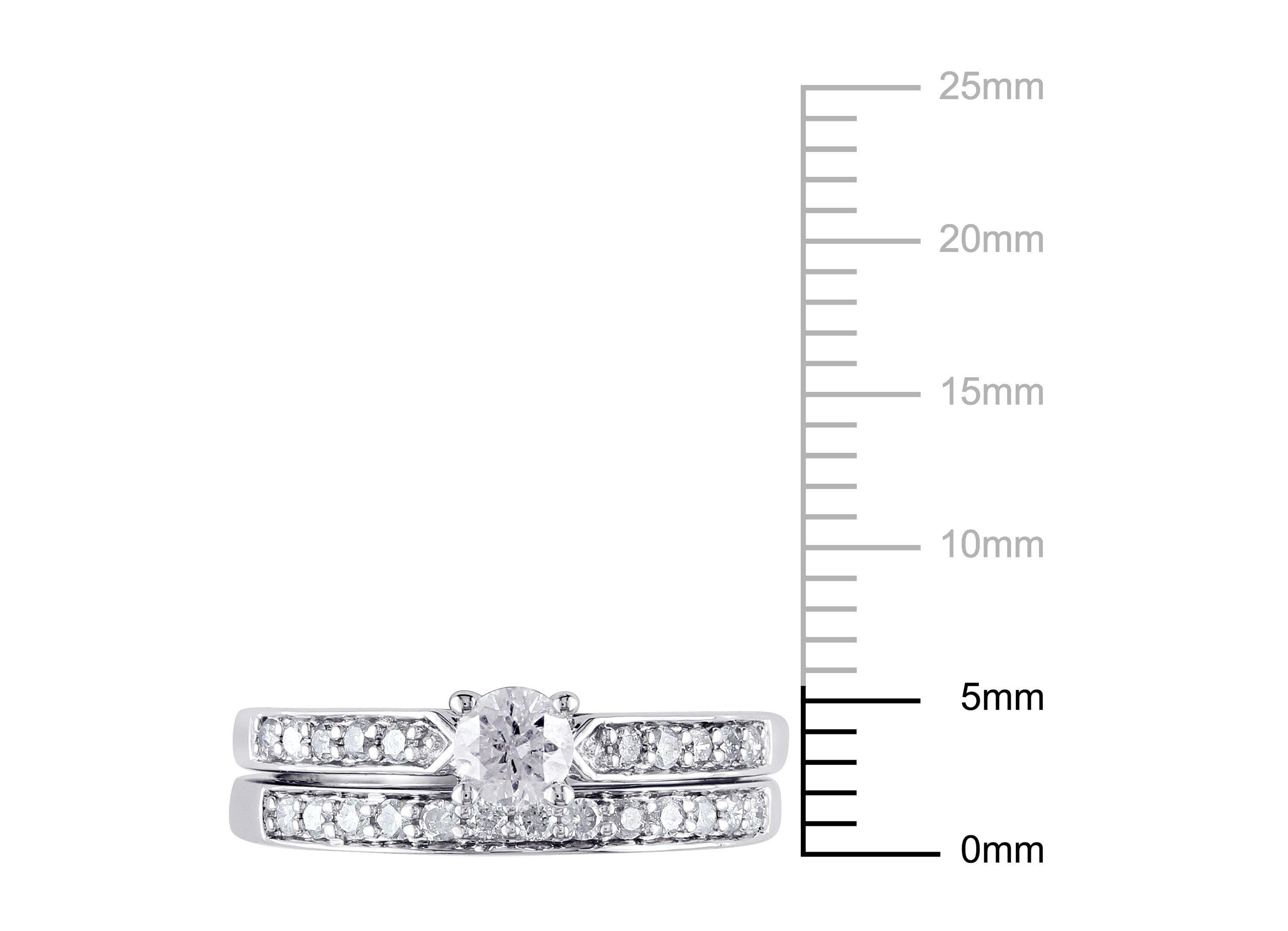 1/2 ct. t.w. Diamond Bridal Ring Set in Sterling Silver