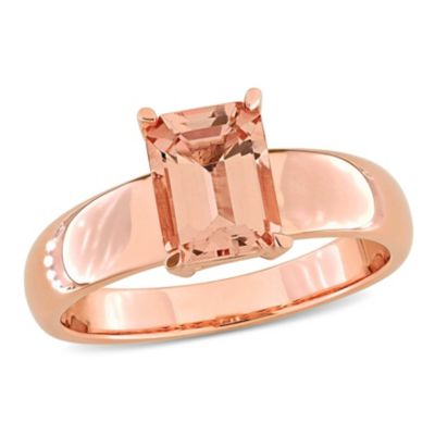 Belk & Co Morganite Solitaire Ring in 14K Rose Gold, Pink, 6