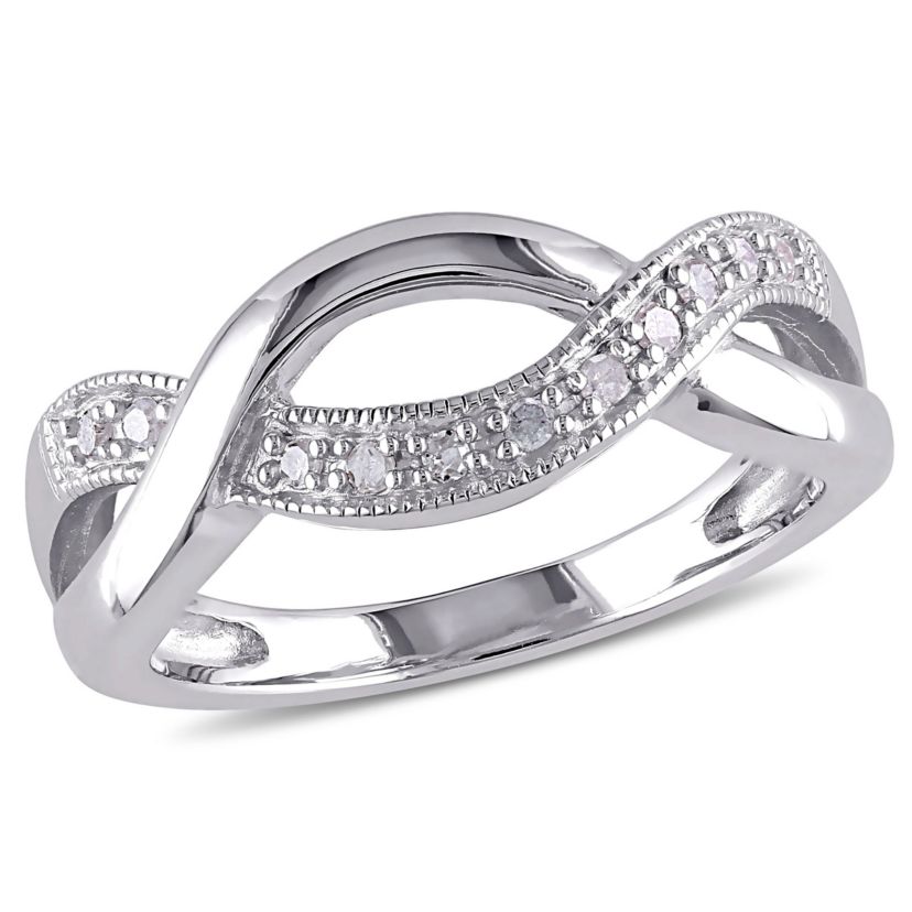 1/10 ct. t.w. Diamond Twist Ring in Sterling Silver