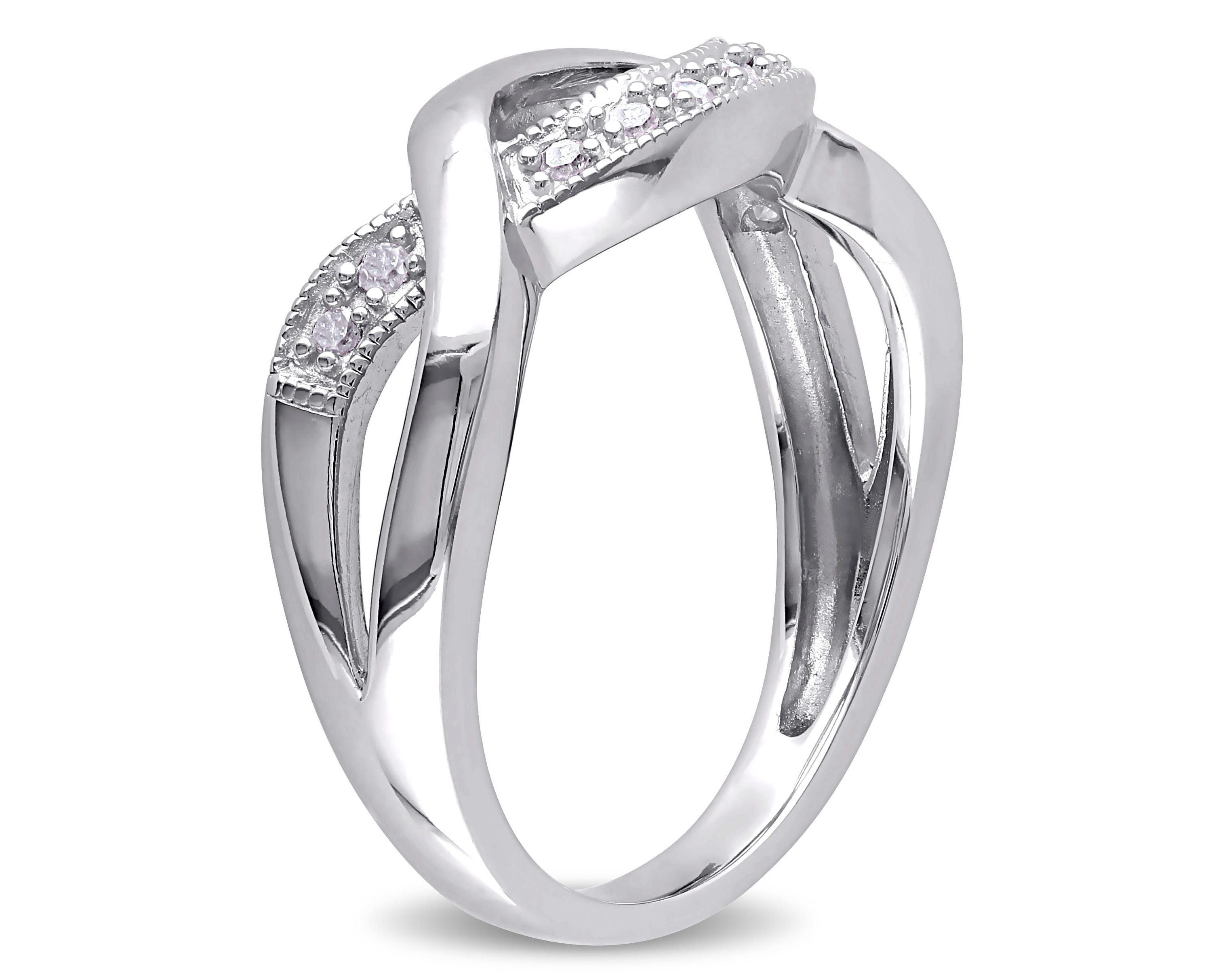 1/10 ct. t.w. Diamond Twist Ring in Sterling Silver