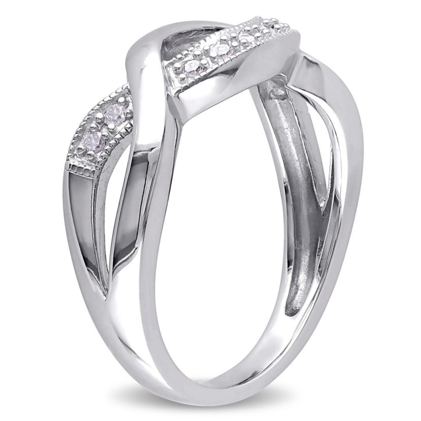 1/10 ct. t.w. Diamond Twist Ring in Sterling Silver