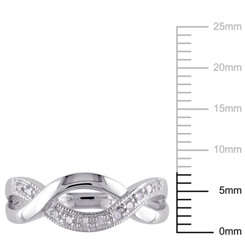 1/10 ct. t.w. Diamond Twist Ring in Sterling Silver