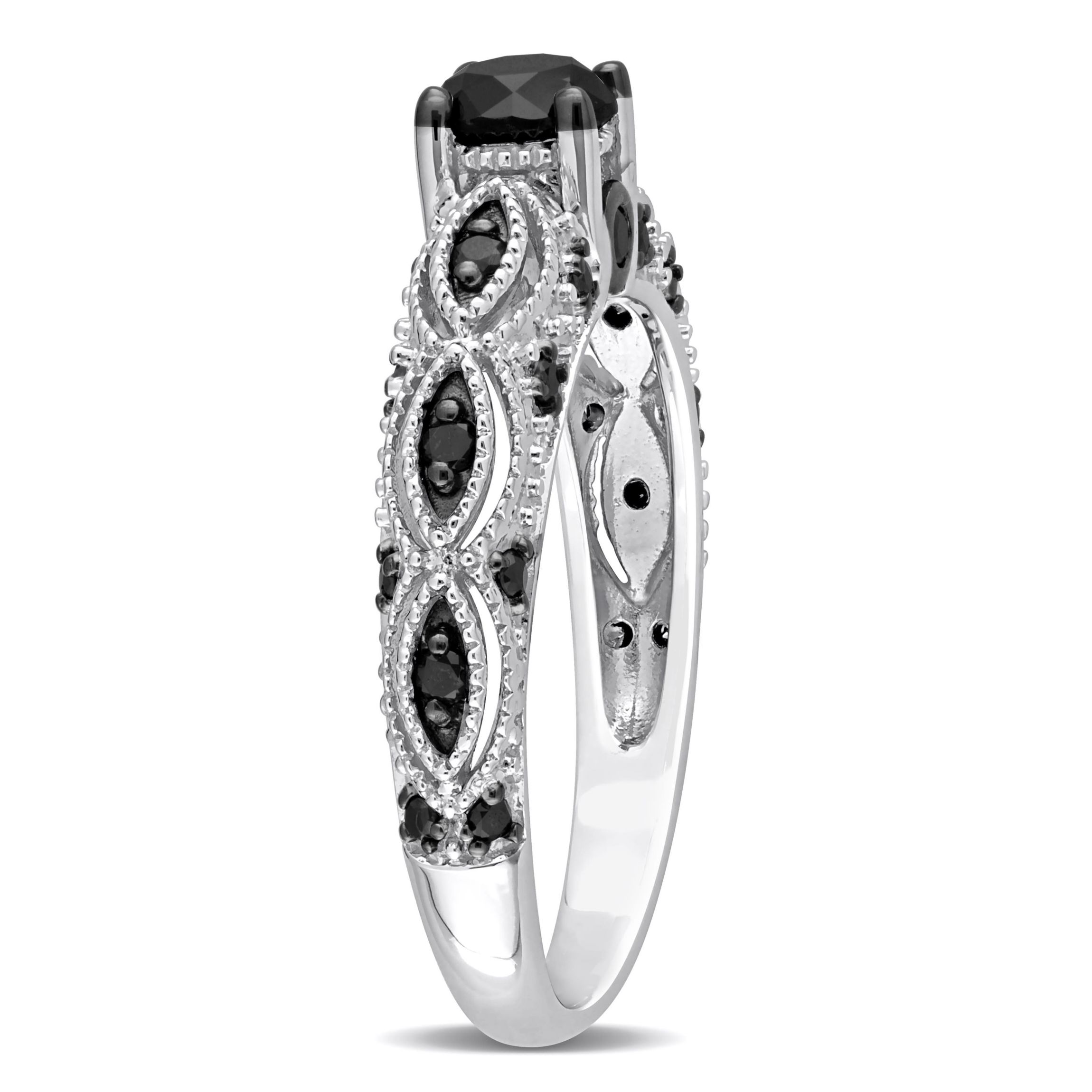 5/8 ct. t.w. Black Diamond Engagement Ring in 10K White Gold