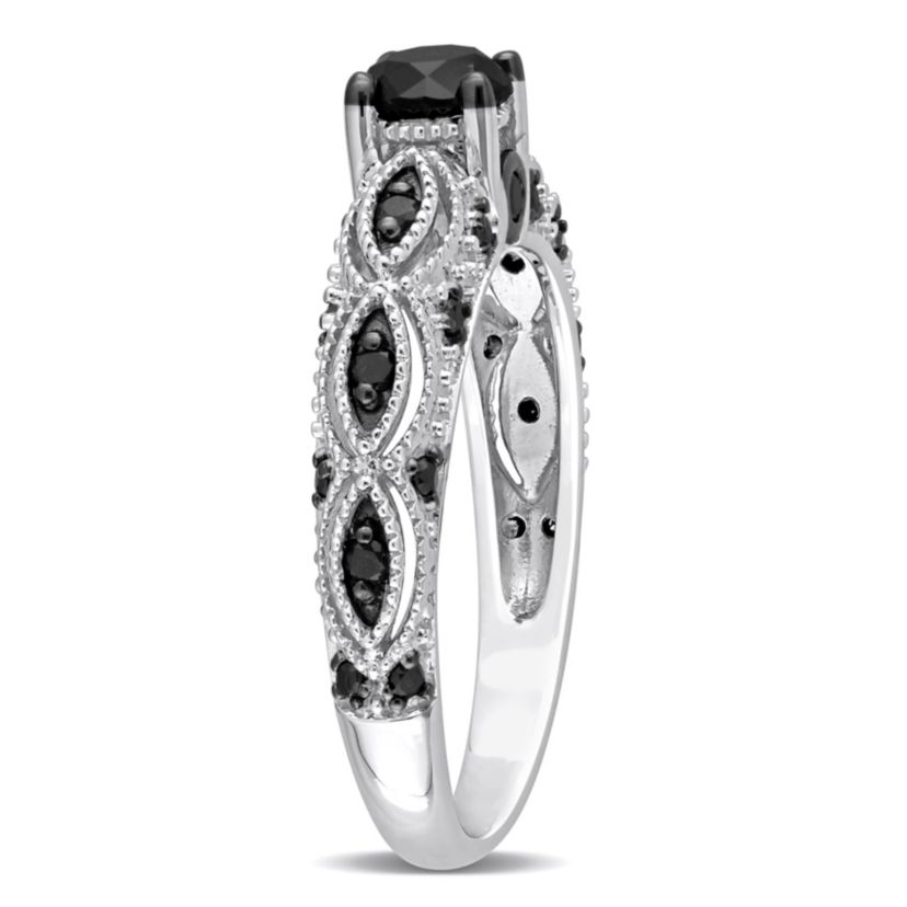 5/8 ct. t.w. Black Diamond Engagement Ring in 10K White Gold