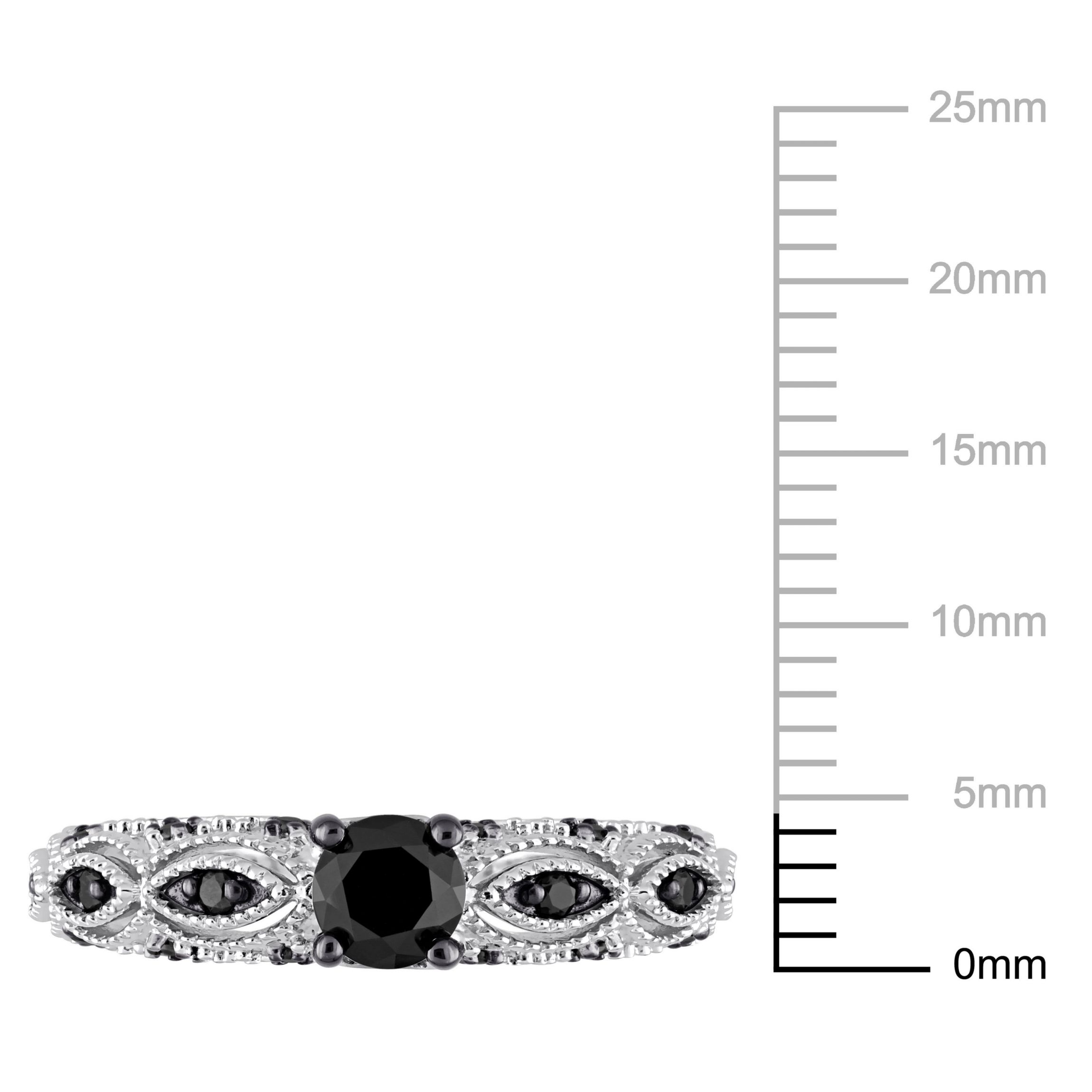 5/8 ct. t.w. Black Diamond Engagement Ring in 10K White Gold