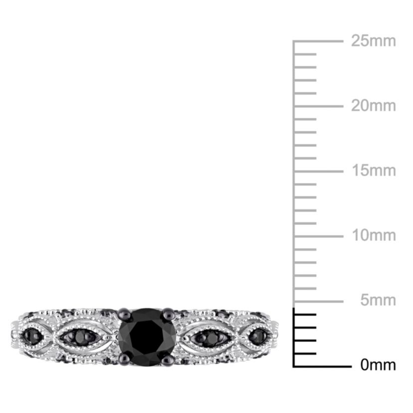 5/8 ct. t.w. Black Diamond Engagement Ring in 10K White Gold