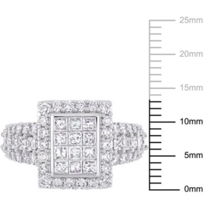 2 ct. t.w. Diamond Cluster Square Engagement Ring 14K White Gold