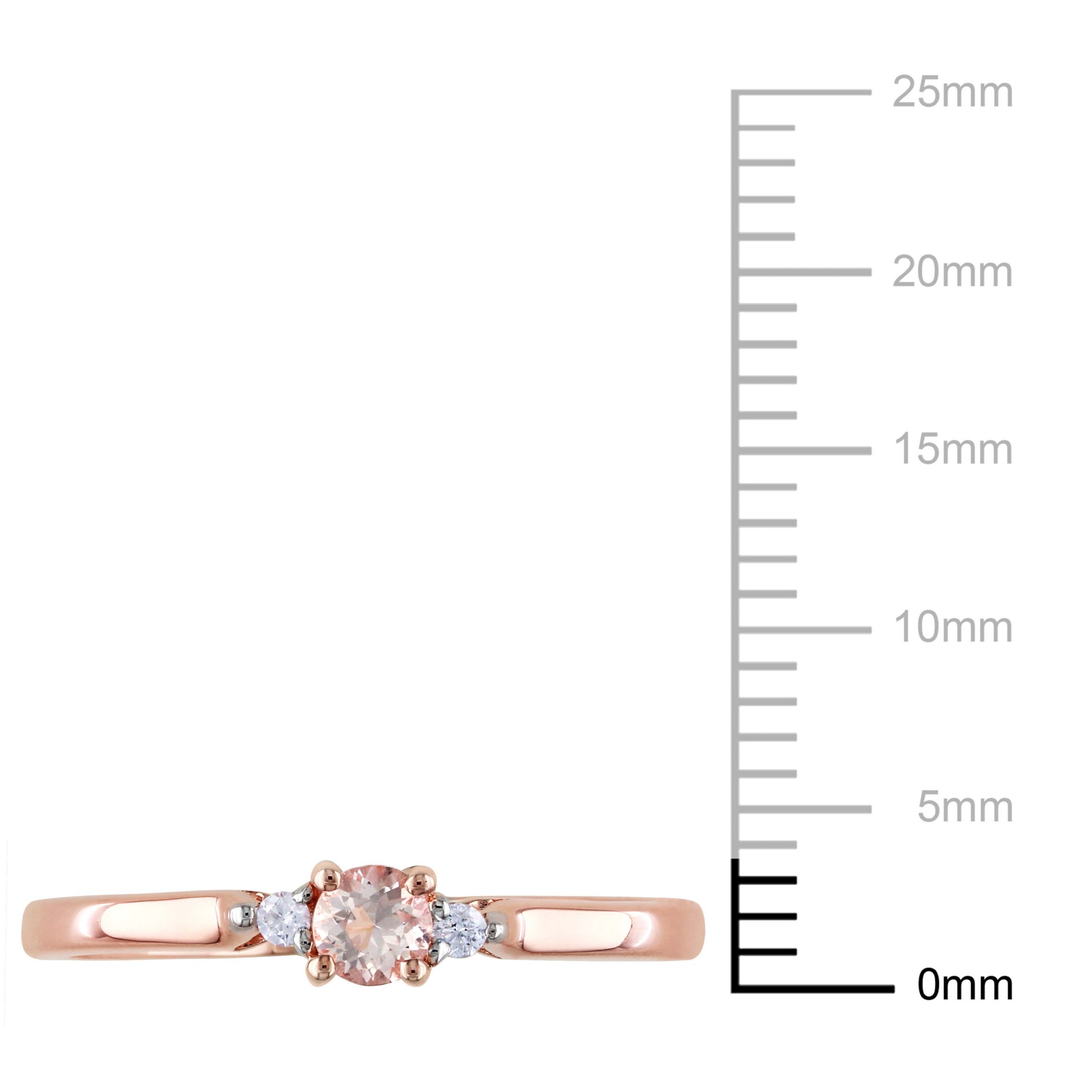 Morganite and Diamond Accent Ring in Rose Plated Sterling Silver