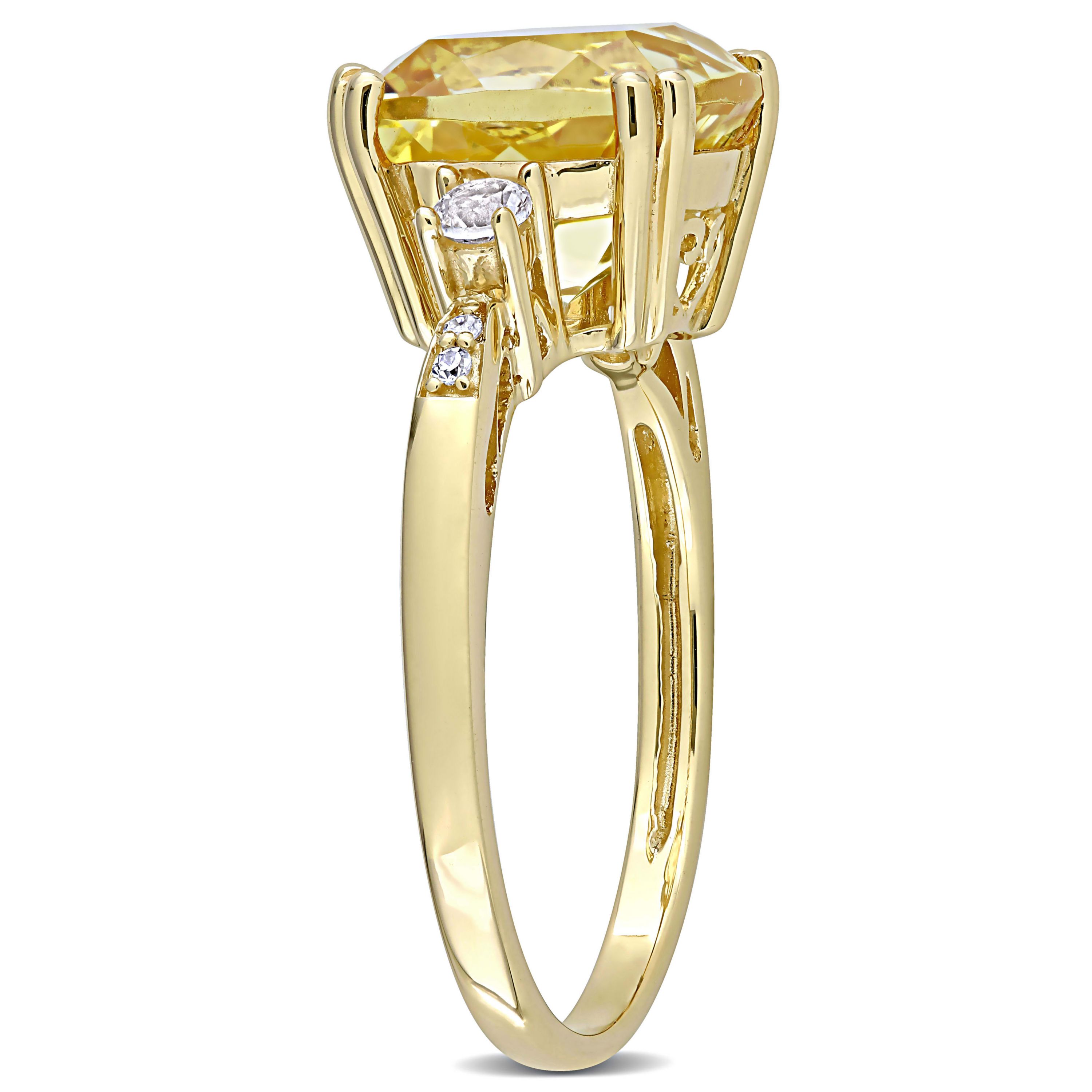 Lab Created Morganite and Diamond Accent Ring in Rose Plated Sterling Silver