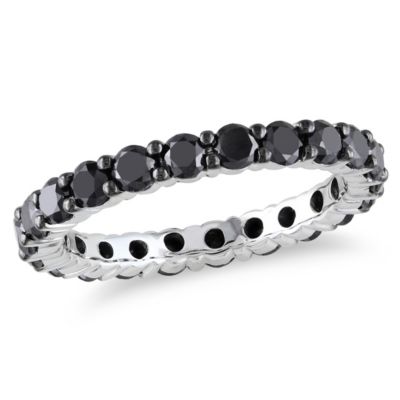 Belk & Co 2 ct. t.w. Black Diamond Eternity Ring in 14K White Gold with Black Rhodium Plated, 5