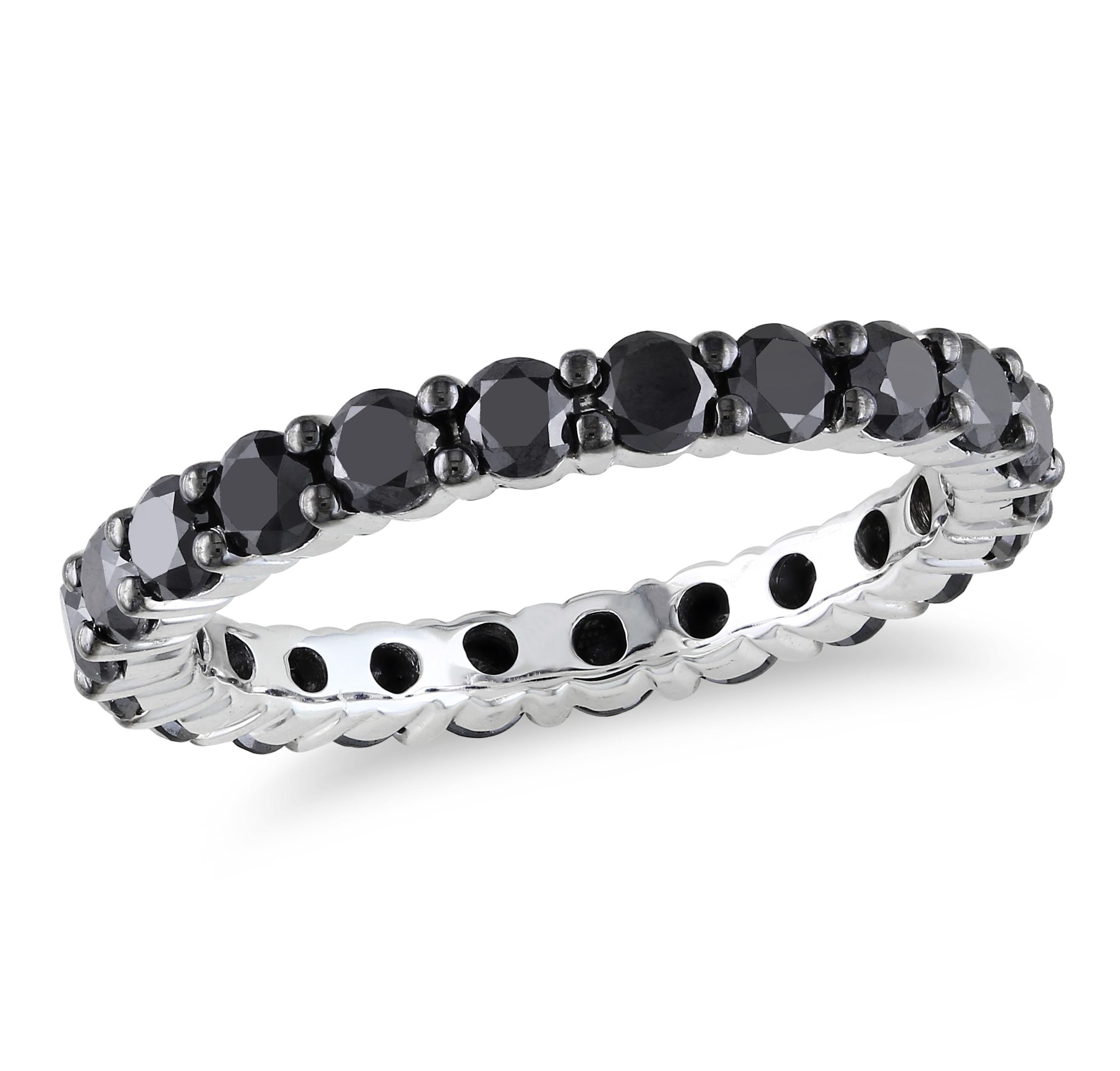 2 ct. t.w. Black Diamond Eternity Ring in 14K White Gold with Black Rhodium Plated
