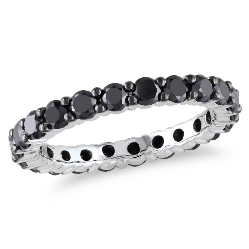 2 ct. t.w. Black Diamond Eternity Ring in 14K White Gold with Black Rhodium Plated