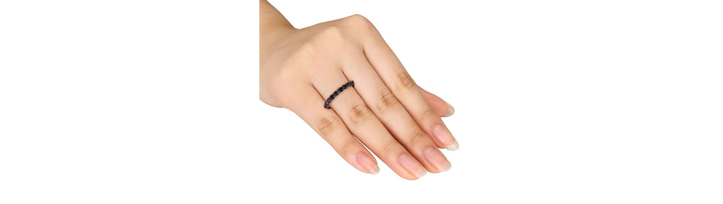 2 ct. t.w. Black Diamond Eternity Ring in 14K White Gold with Black Rhodium Plated