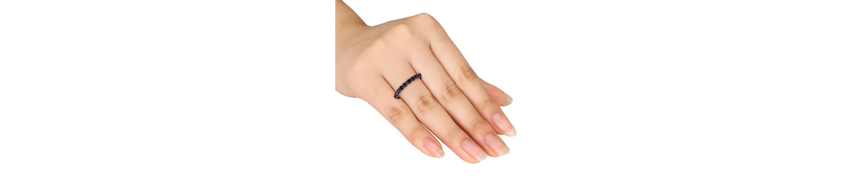 2 ct. t.w. Black Diamond Eternity Ring in 14K White Gold with Black Rhodium Plated