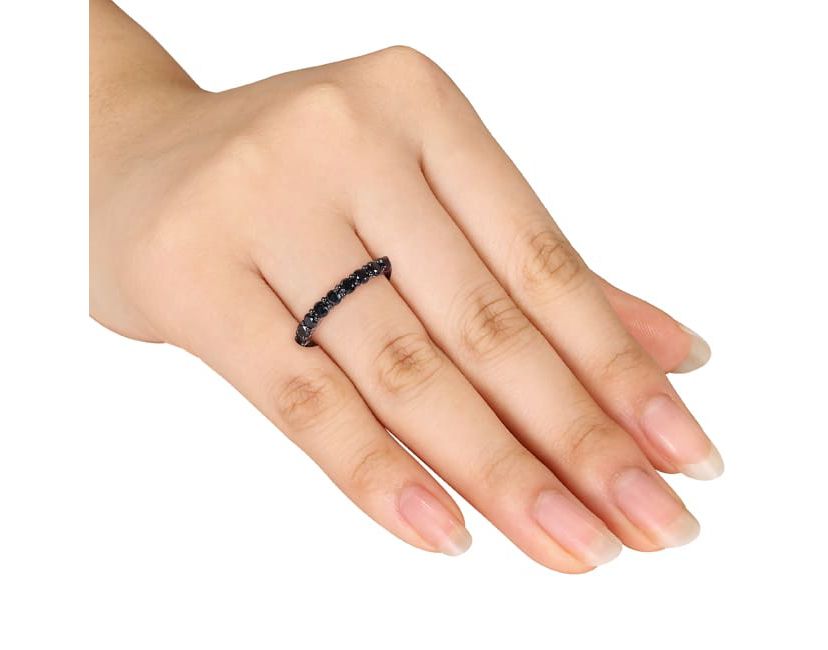 2 ct. t.w. Black Diamond Eternity Ring in 14K White Gold with Black Rhodium Plated