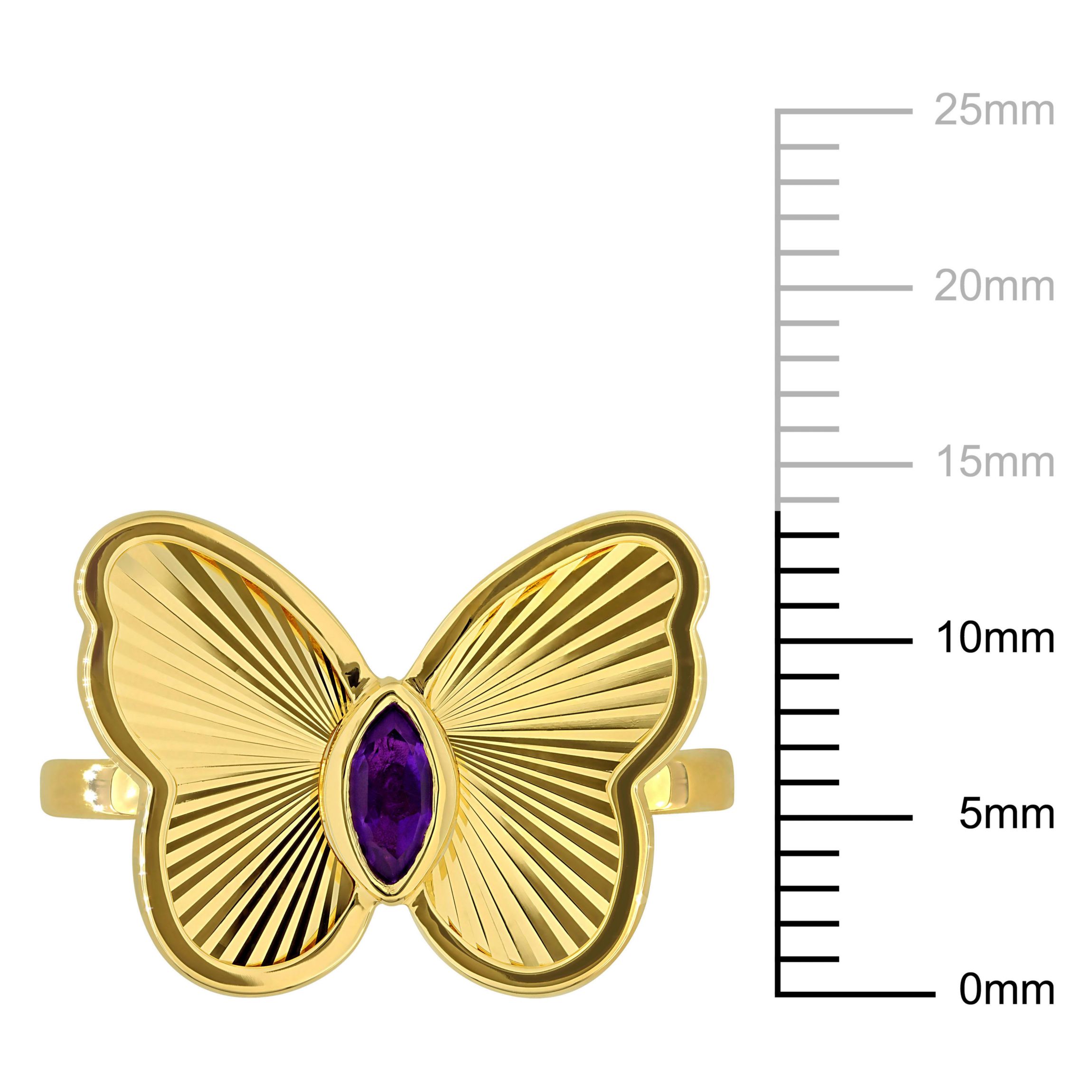Amethyst Butterfly Ring in 10K Yellow Gold