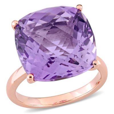 Belk & Co Pink Amethyst Cocktail Ring in 14K Rose Gold, 6