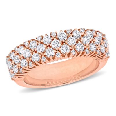 Belk & Co 1.13 ct. t.w. Diamond Semi-Eternity Ring in 14K Rose Gold, Pink, 6