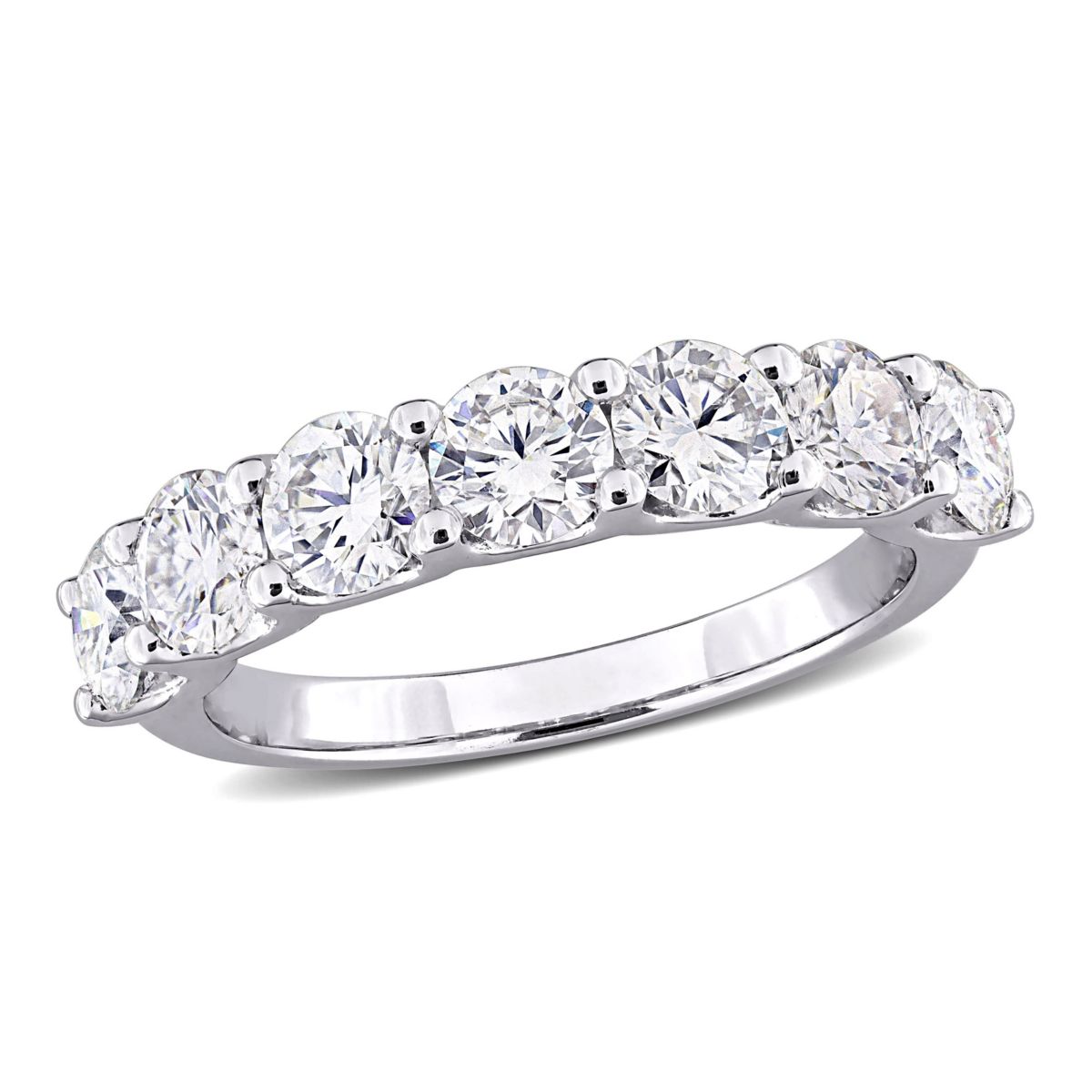 Lab Created Created Moissanite Semi-Eternity Ring in Sterling Silver