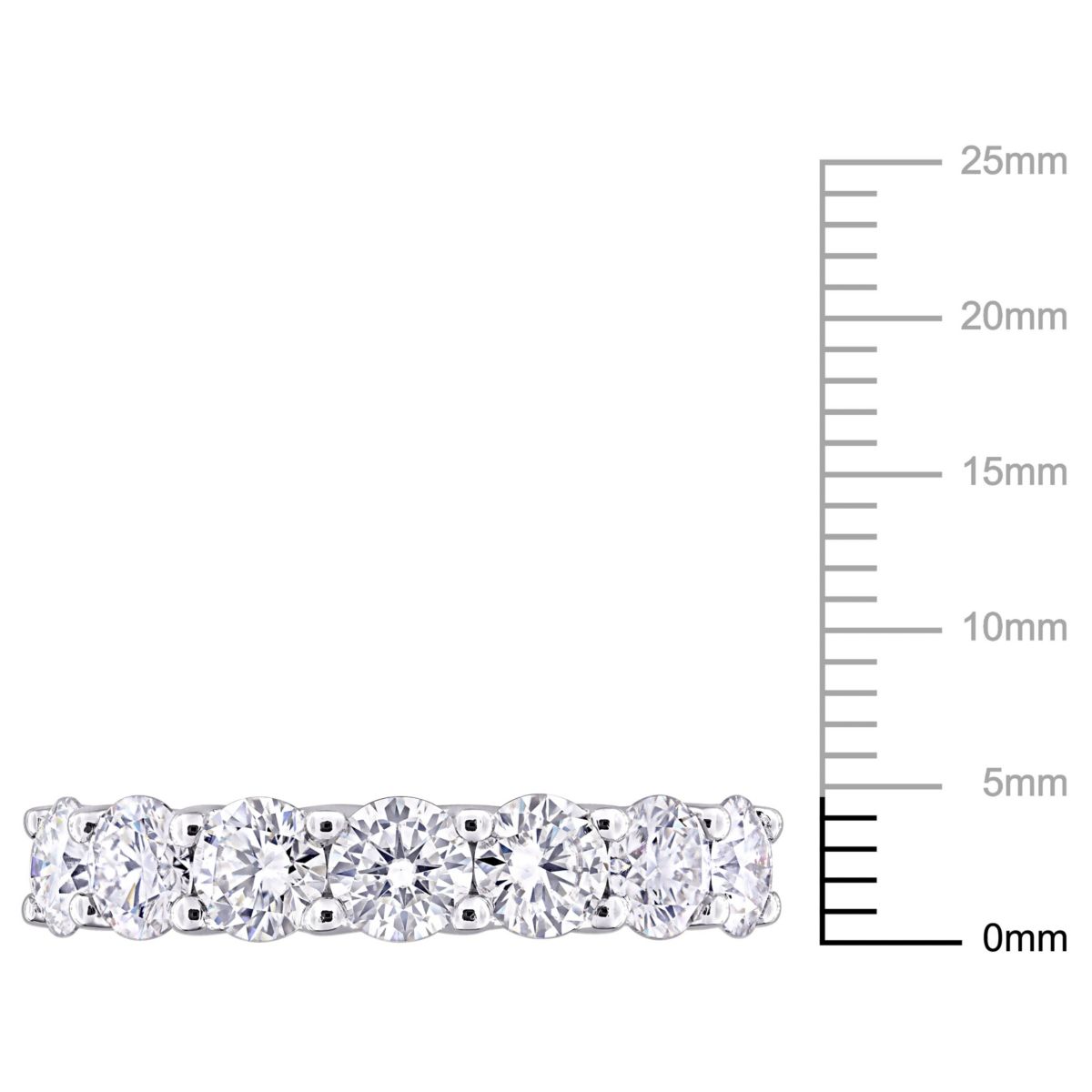 Lab Created Created Moissanite Semi-Eternity Ring in Sterling Silver