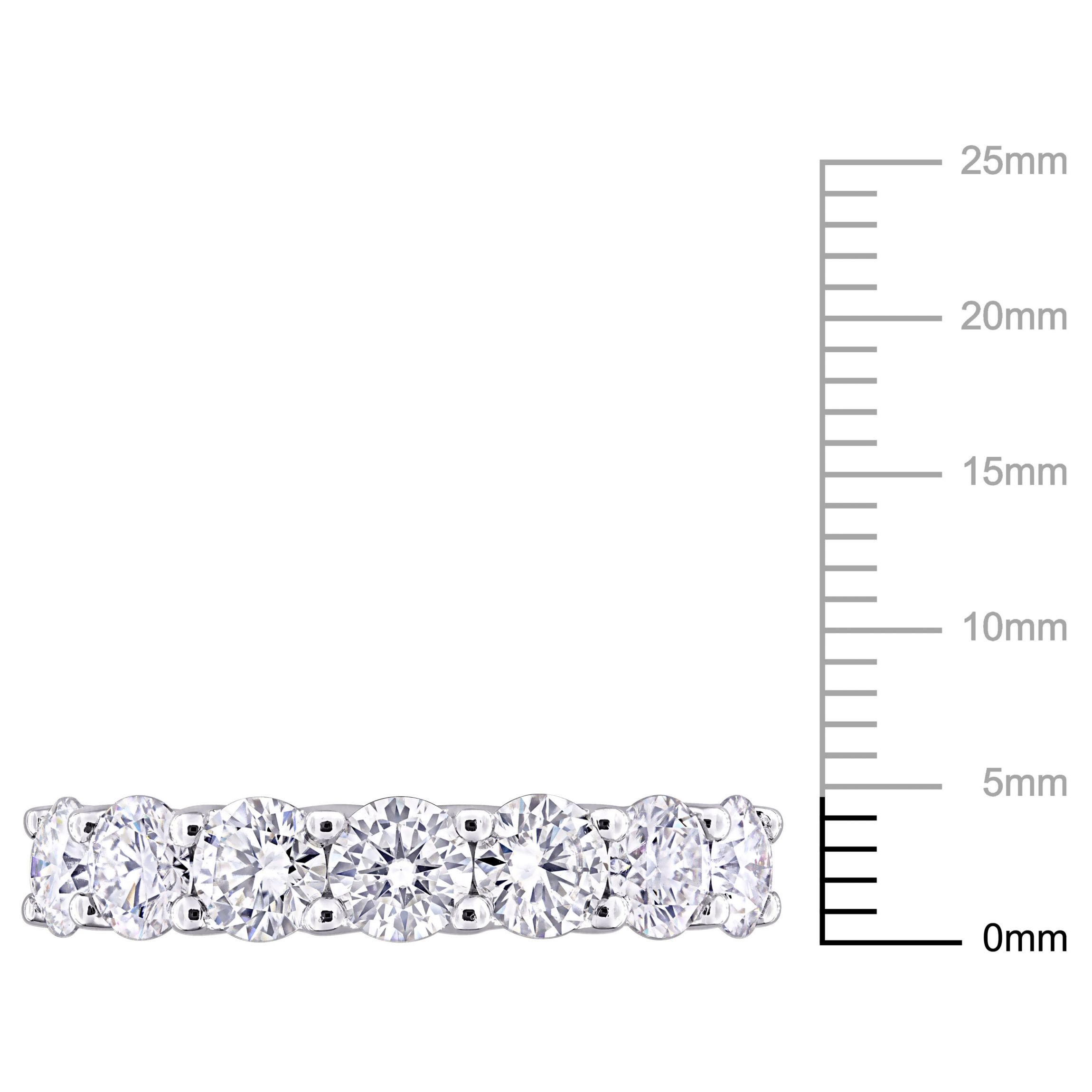 Lab Created Created Moissanite Semi-Eternity Ring in Sterling Silver