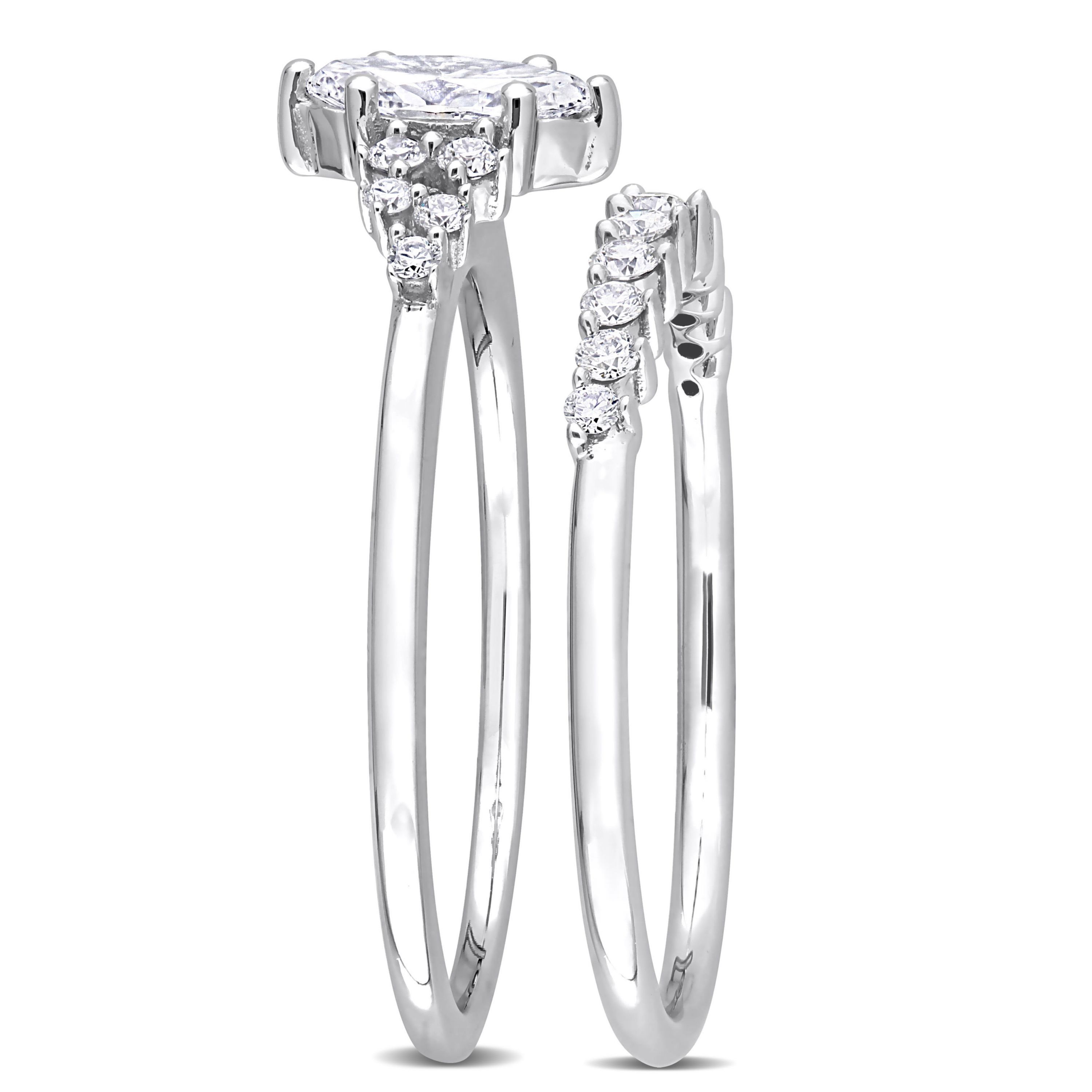 Diamond Wedding Ring Set in 14K White Gold