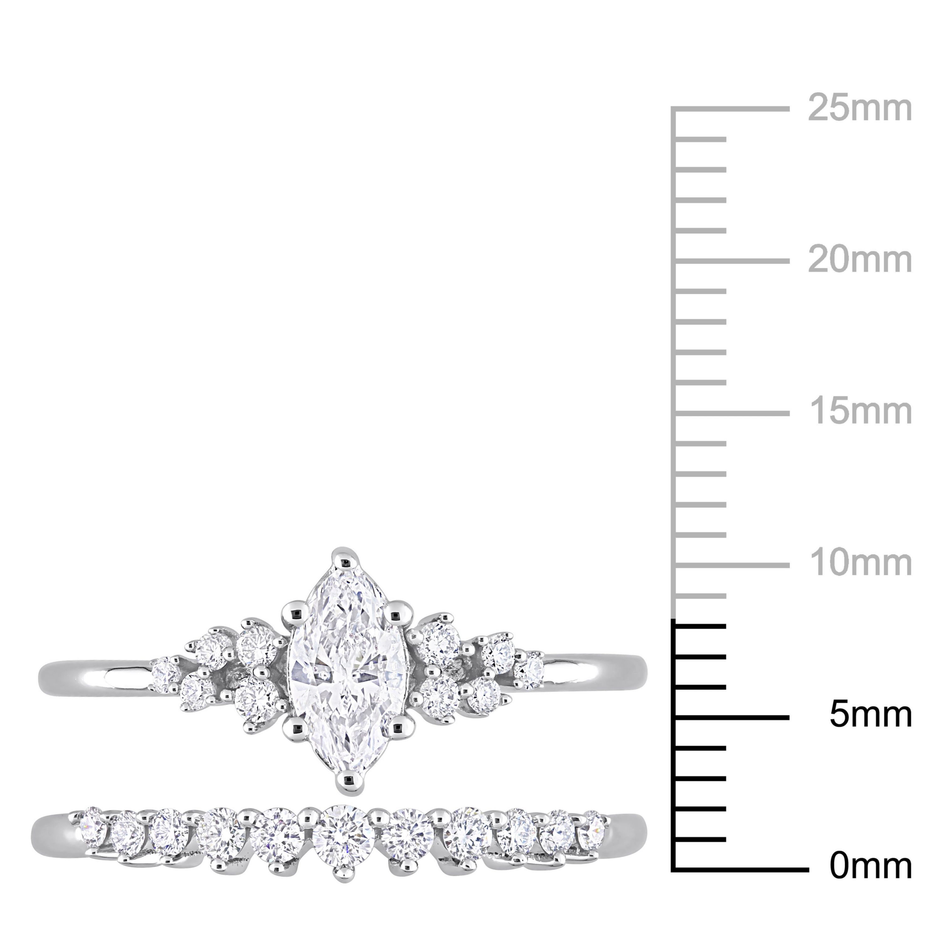 Diamond Wedding Ring Set in 14K White Gold