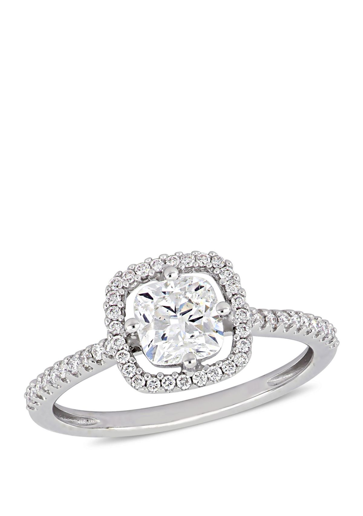 1.2 ct. t.w. Cushion Cut Diamond Floating Halo Engagement Ring in 14K White Gold