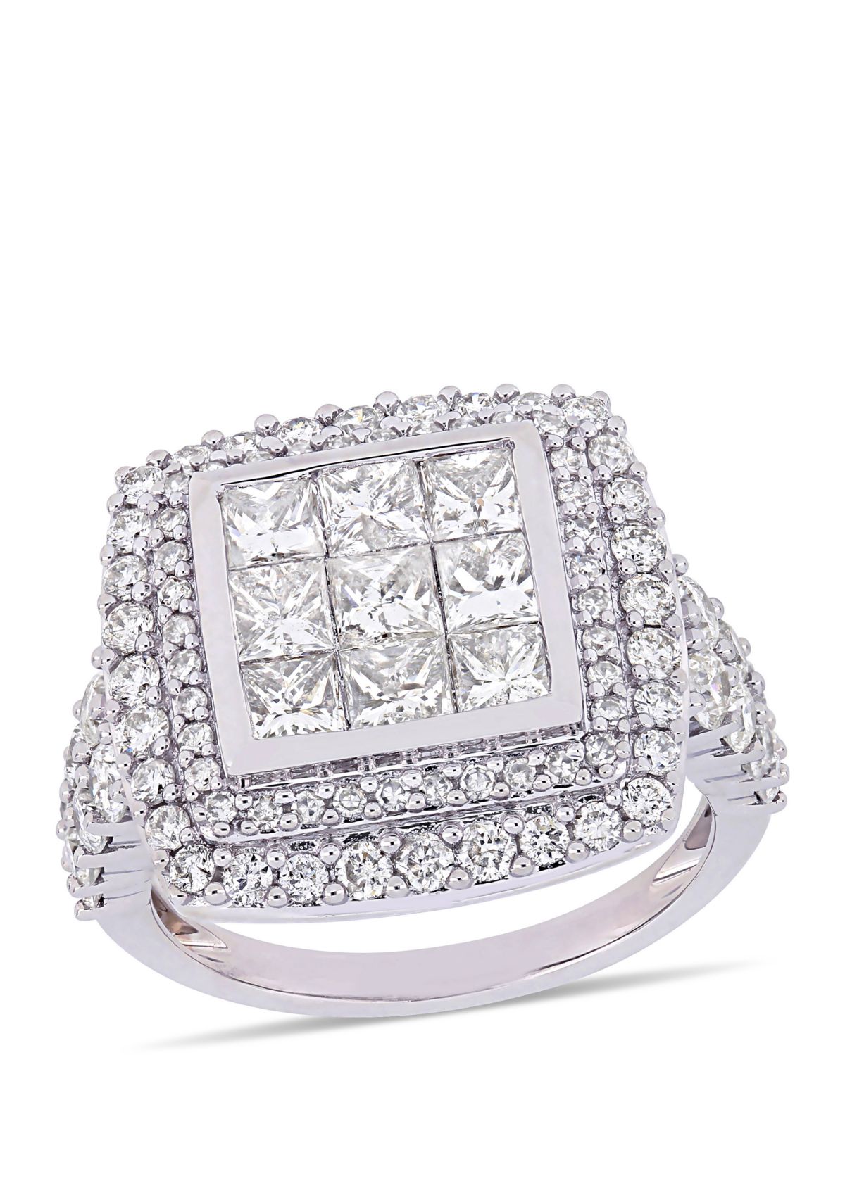 2.86 ct. t.w. Diamond Cluster Engagement Ring in 14K White Gold