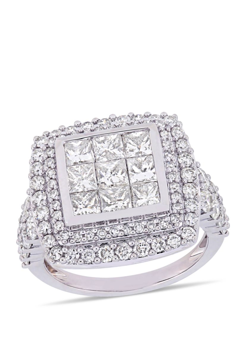 2.86 ct. t.w. Diamond Cluster Engagement Ring in 14K White Gold