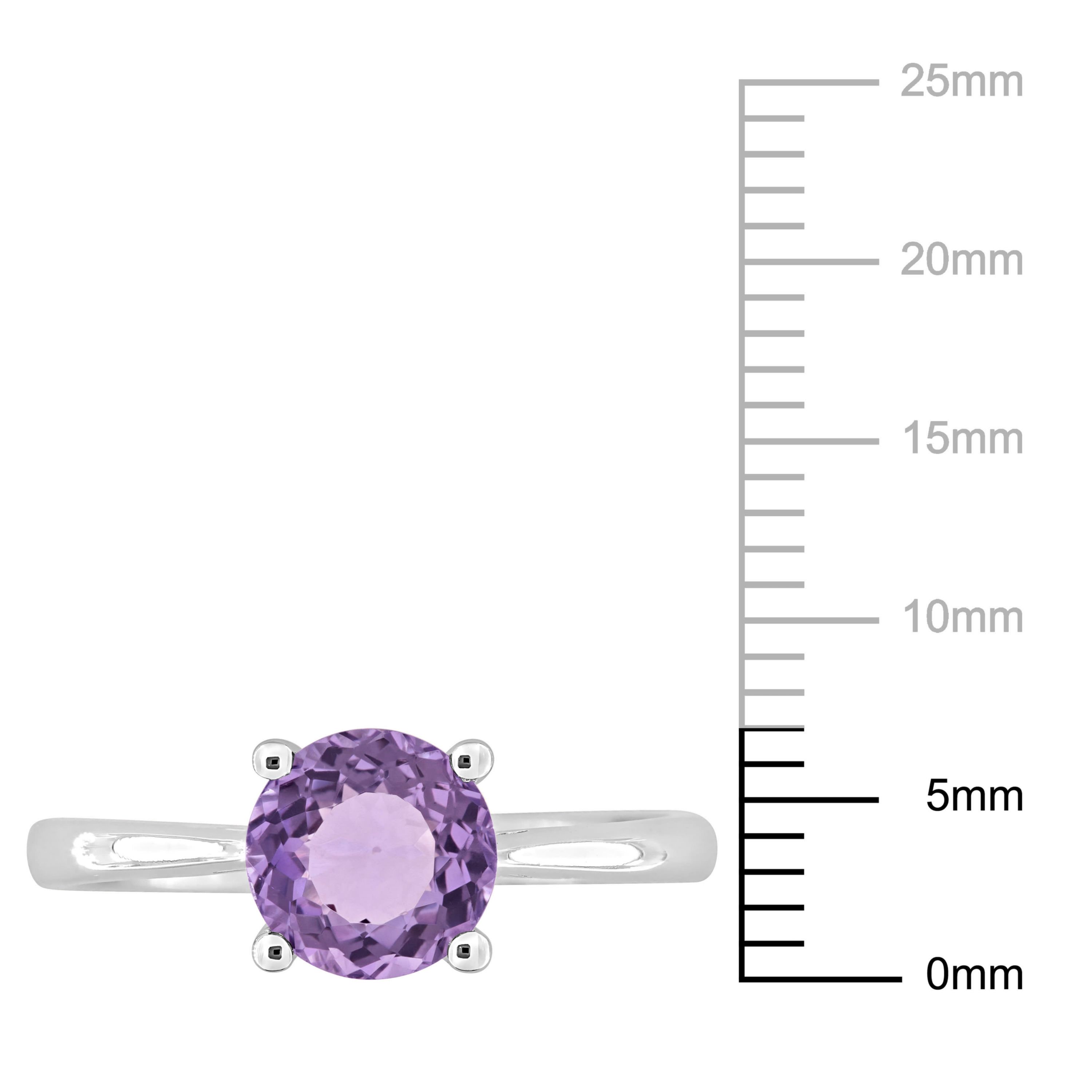 Amethyst Solitaire Ring in Sterling Silver