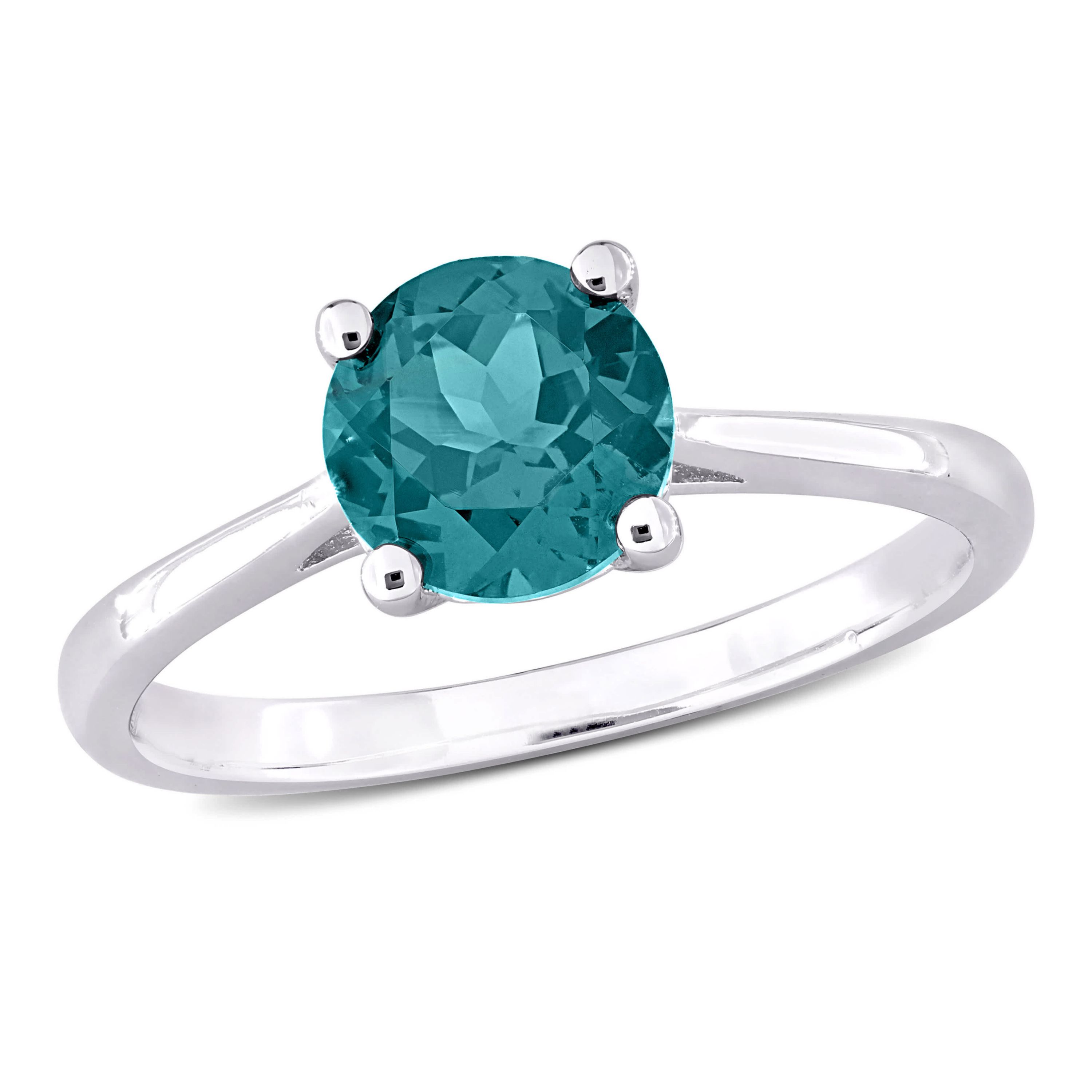 Lab Created Zambia Created Alexandrite Solitaire Ring in Sterling Silver