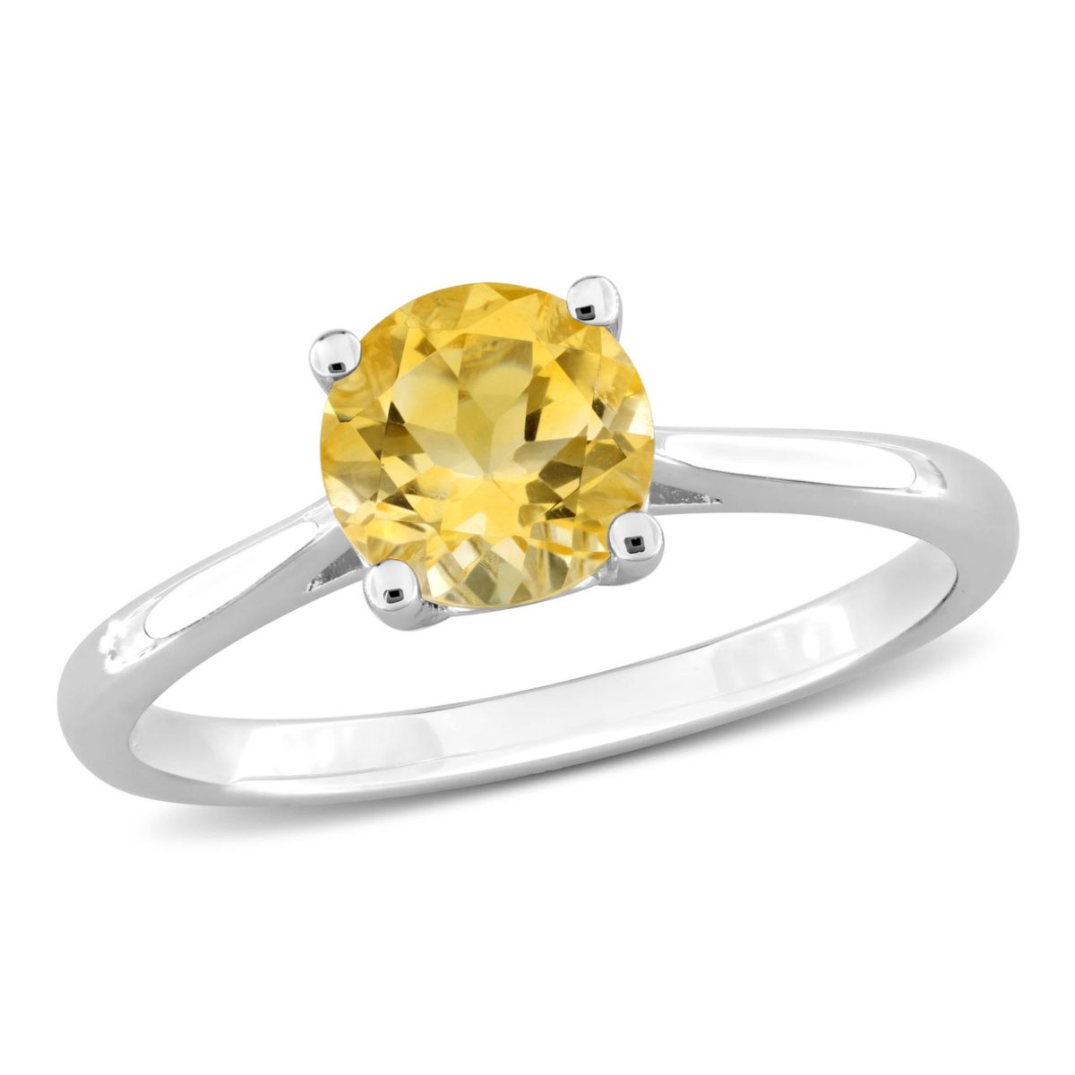 Citrine Solitaire Ring in Sterling Silver